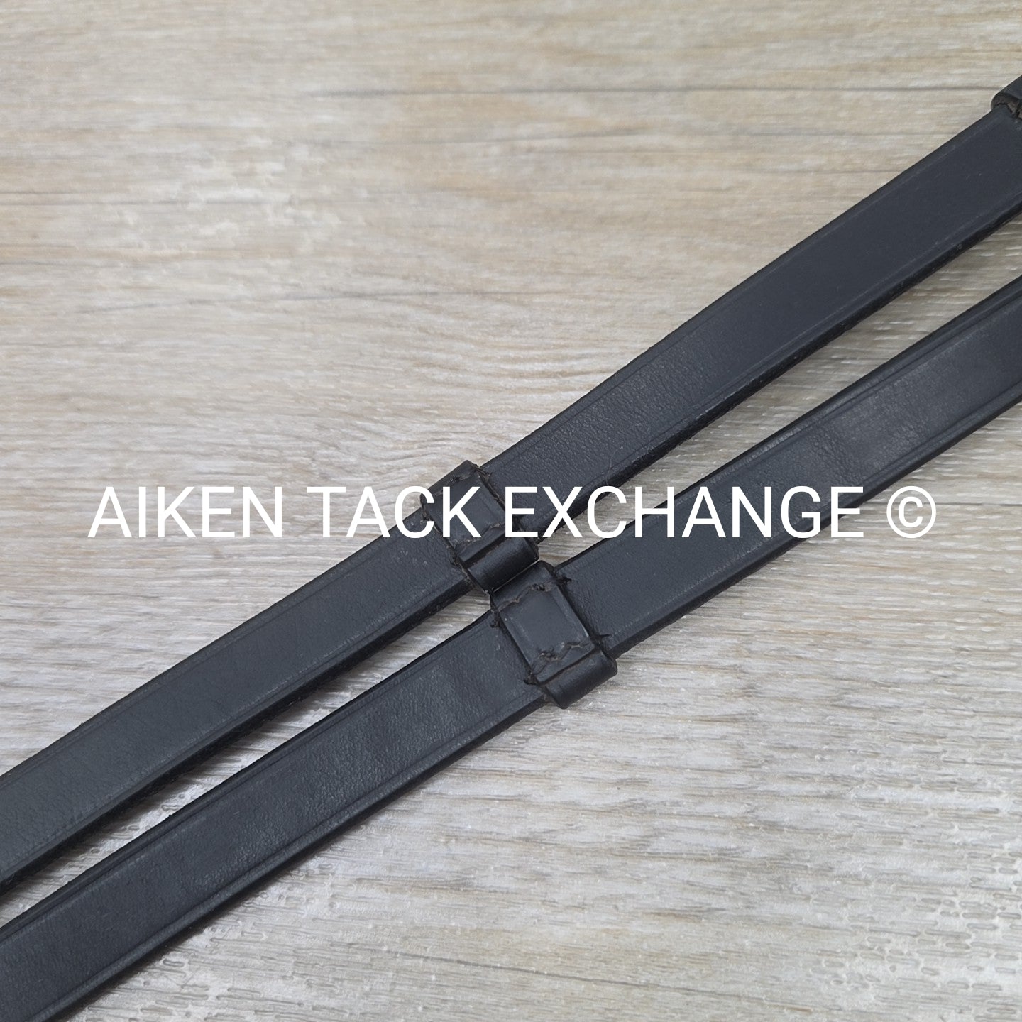 Leather Reins with Hand Stops, Black, 56"