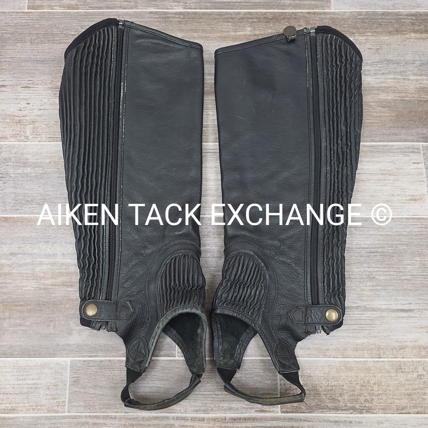 Ovation Leather Half Chaps, Black, Size X-Large