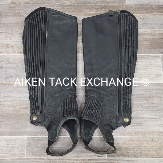 Ovation Leather Half Chaps, Black, Size X-Large