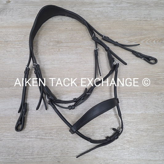 Collegiate ComFiTec Training Bridle, No Browband, No Reins, Black, Size Full