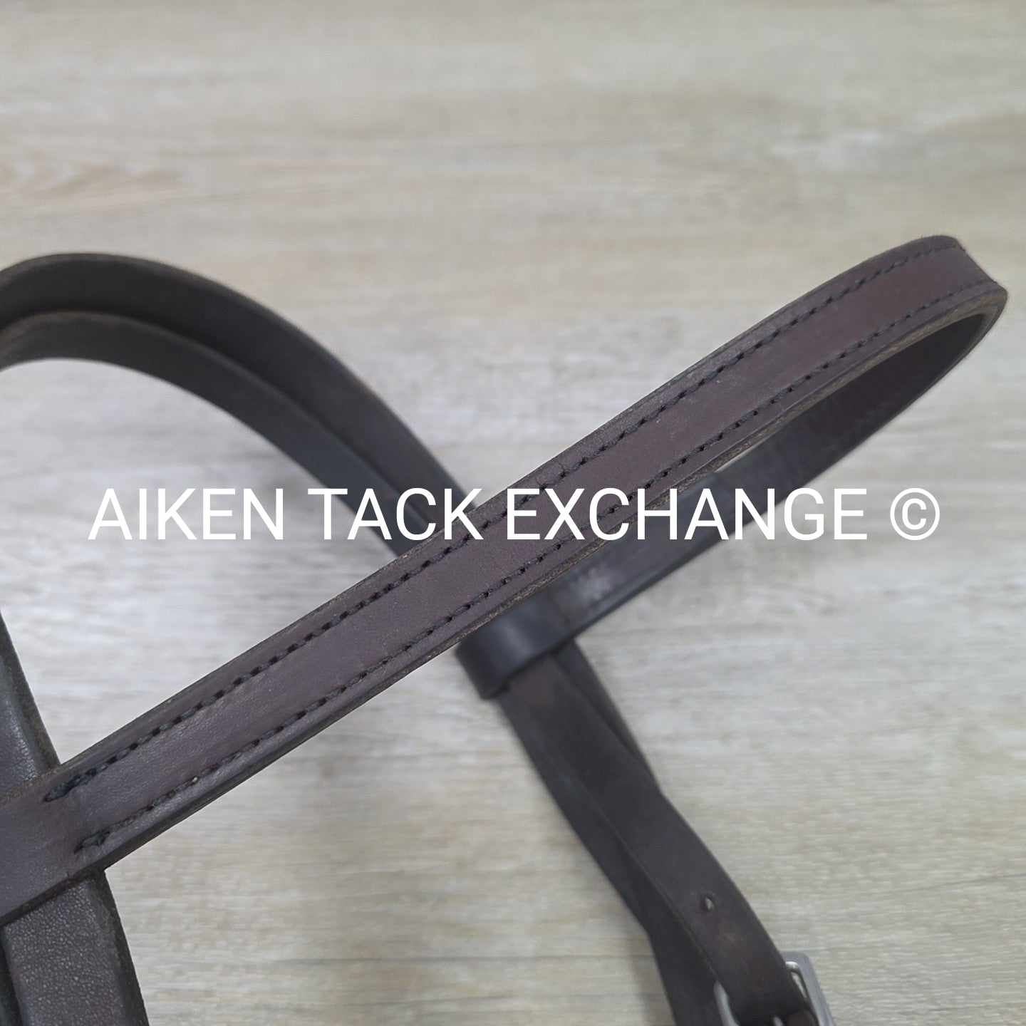 Plain Raised Heavy Duty Bridle, No Reins, Brown, Oversize