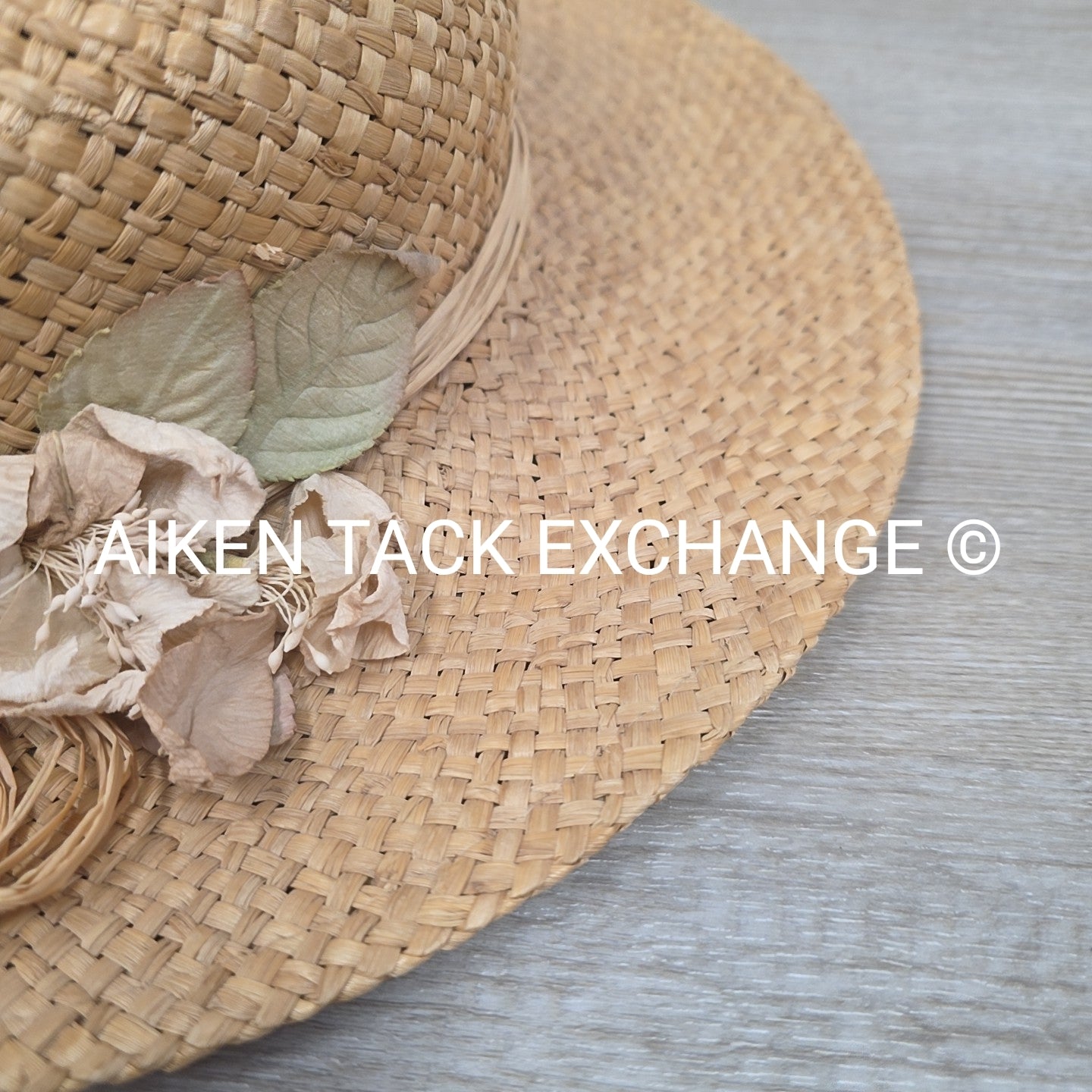 Bass Straw Derby Hat w/ Dried Flowers
