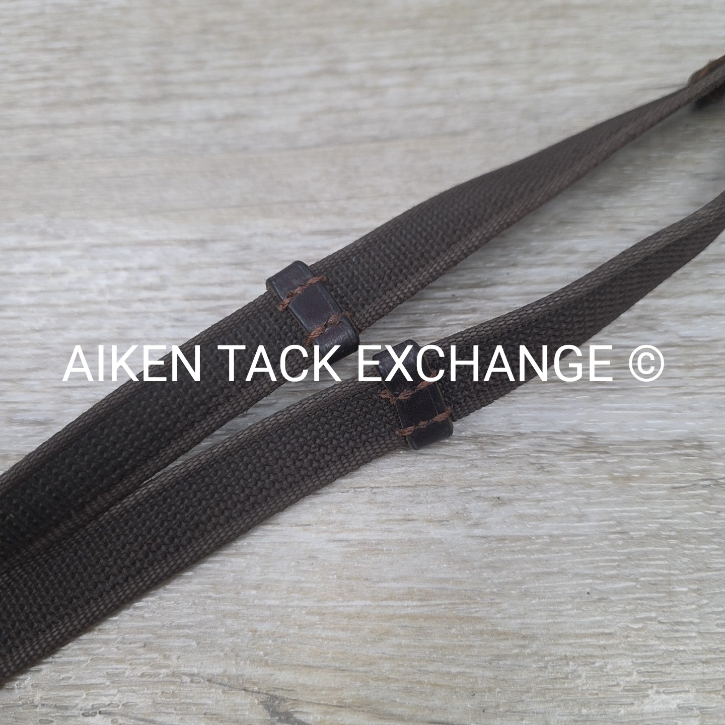 Rubberized Grip Reins with Hand Stops, Brown & Brass, 58"
