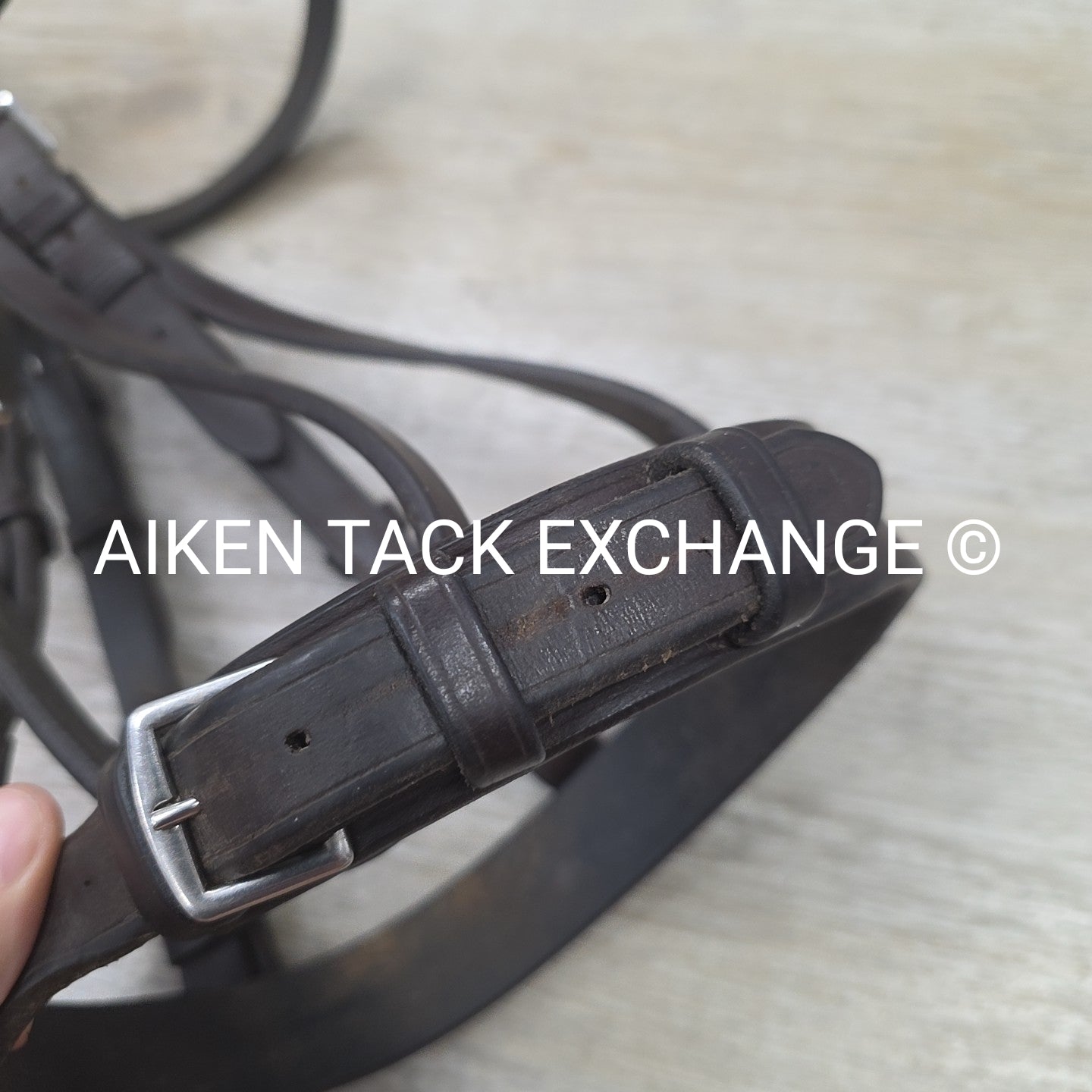 Bobby's English Tack Heavy Duty Flat Hunt Bridle, No Reins, Brown, Size Cob