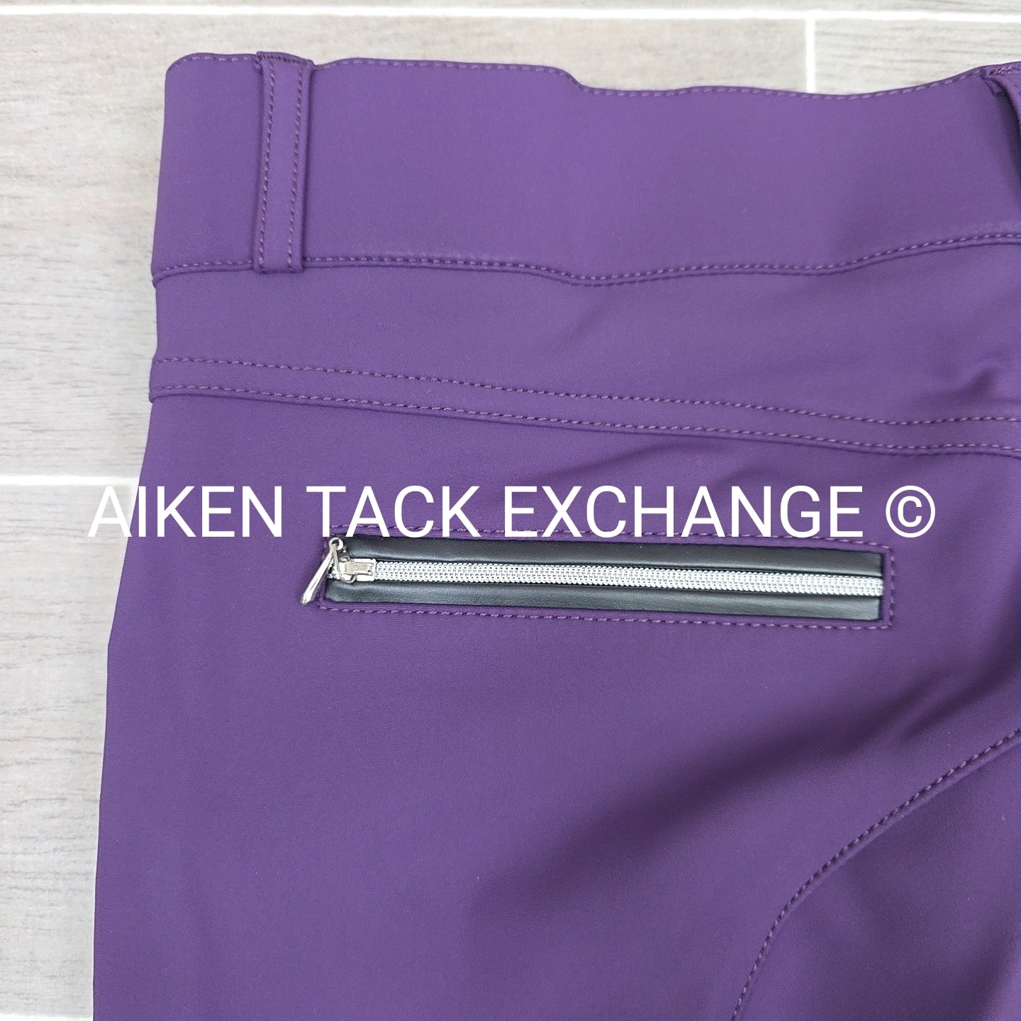 KL Select Gabrielle Knee Patch Breeches, Purple, Women's Size 30R
