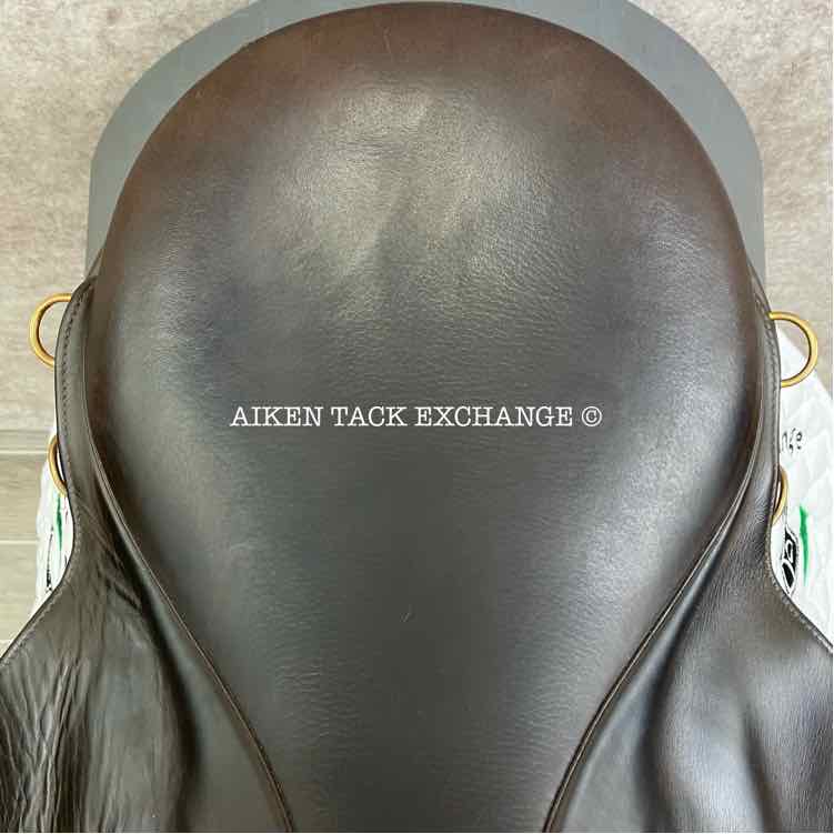 **SOLD** 2012 Jeffries Flyover Monoflap Jump Saddle, 18" Seat, Wide Tree, Wool Flocked Panels