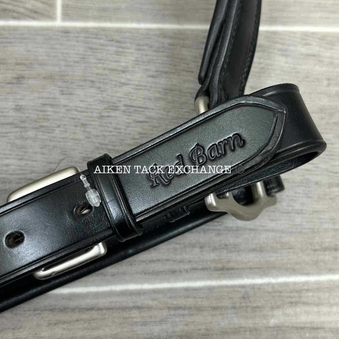 KL Select Red Barn Padded Leather Halter, Black/Nickel, Size Full