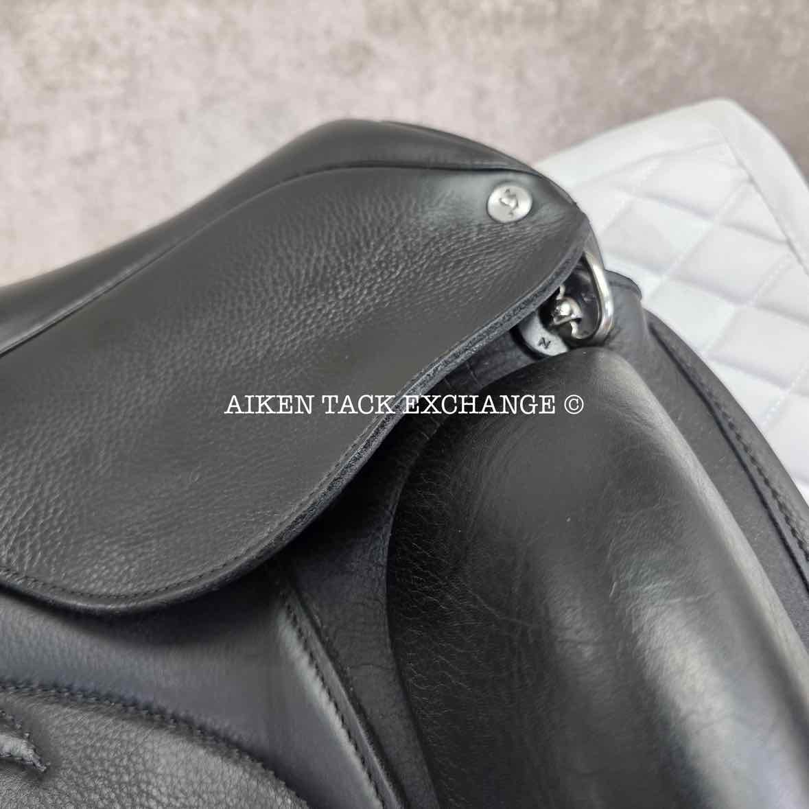 2023 Envy by Custom Saddlery Aurora Monoflap Dressage Saddle, 17.5" Seat - Short Flap, Adjustable Tree, Wool Flocked Panels