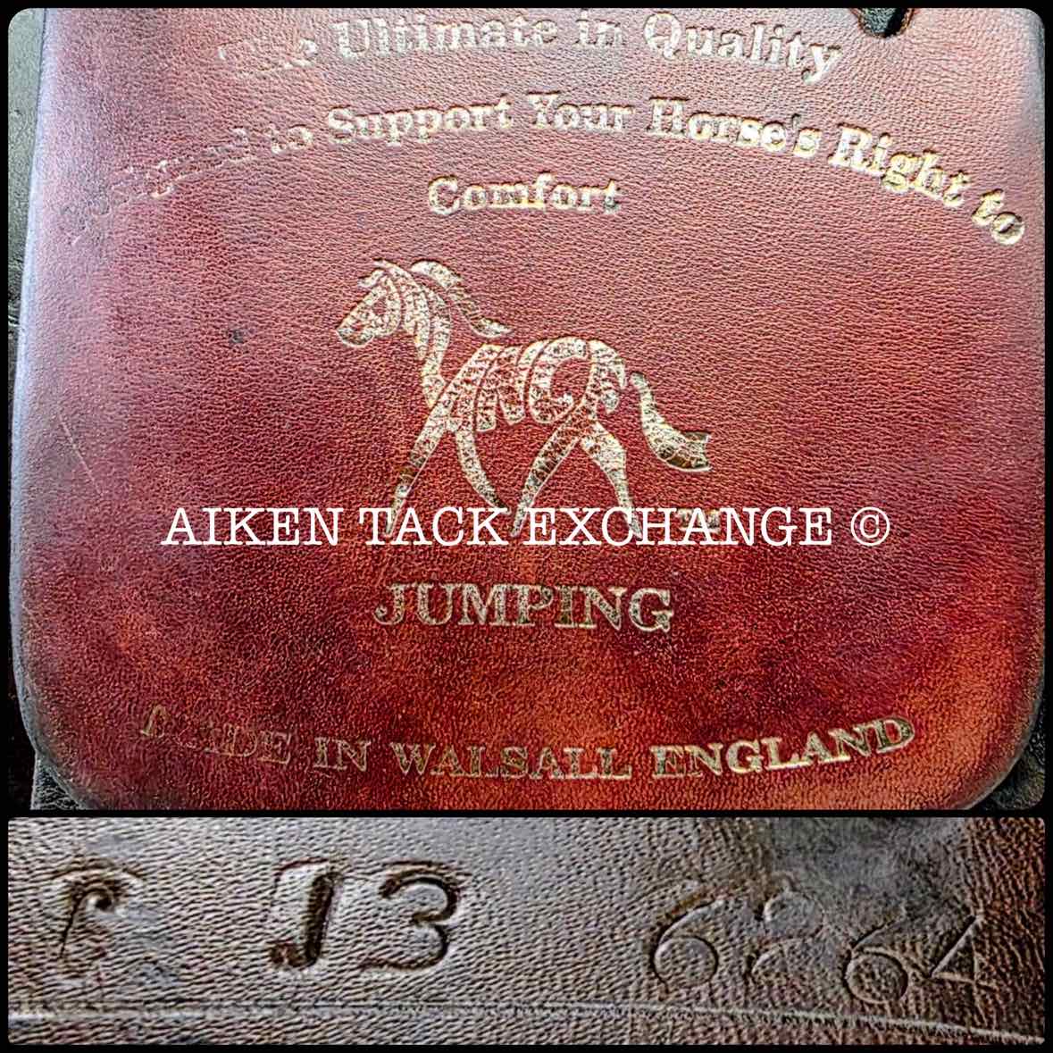 **SOLD** Balance by Frank Baines Jump Saddle, 17" Seat, X-Wide Hoop Tree, Wool Flocked Panels