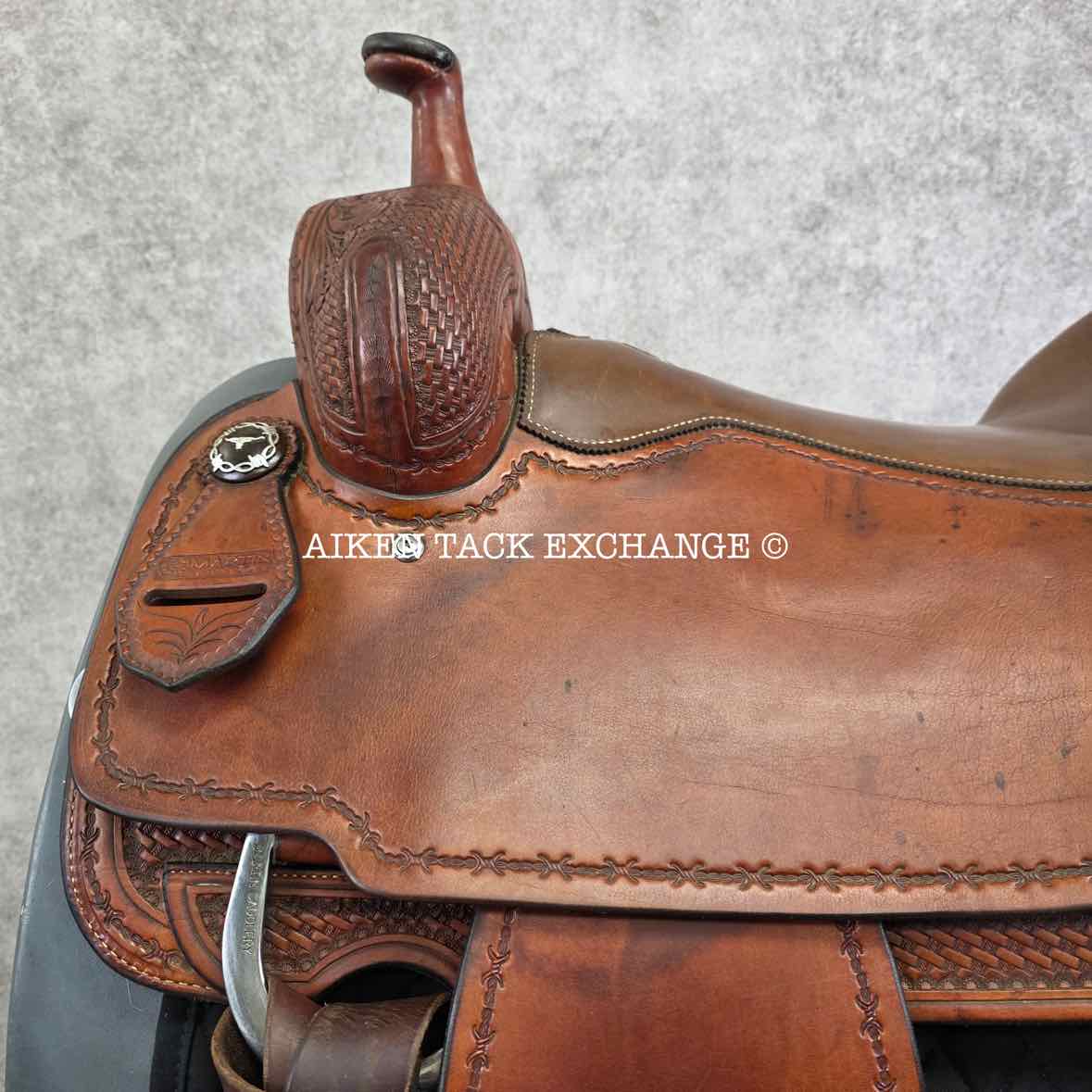Martin Saddlery Western Saddle, 17.5" Seat, Wide Tree - Full QH Bars