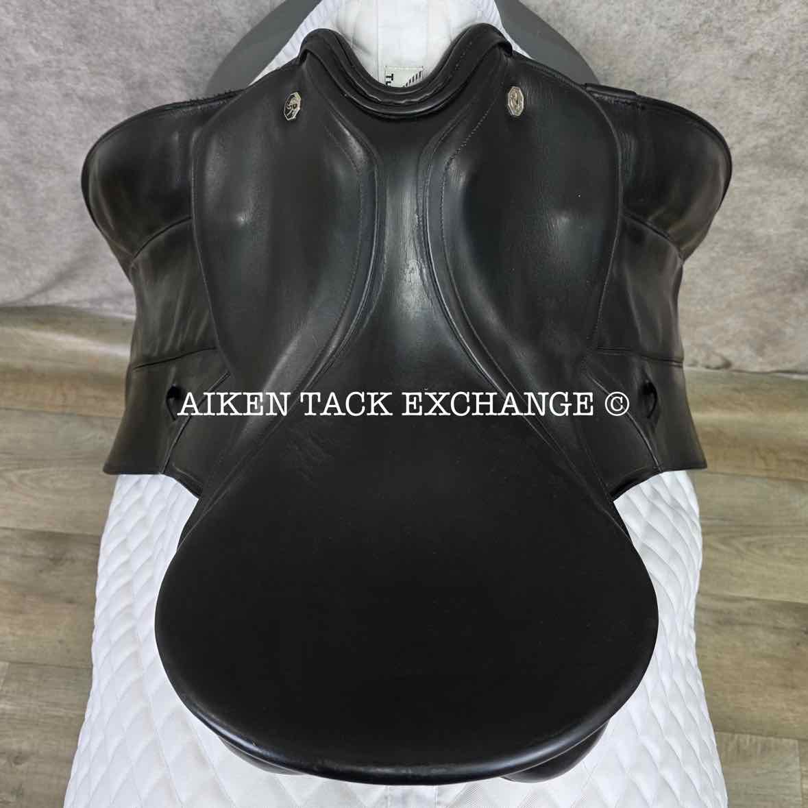 1986 Kieffer Udo Lange Dressage Saddle, 17" Seat, Narrow Tree, Wool Flocked Panels