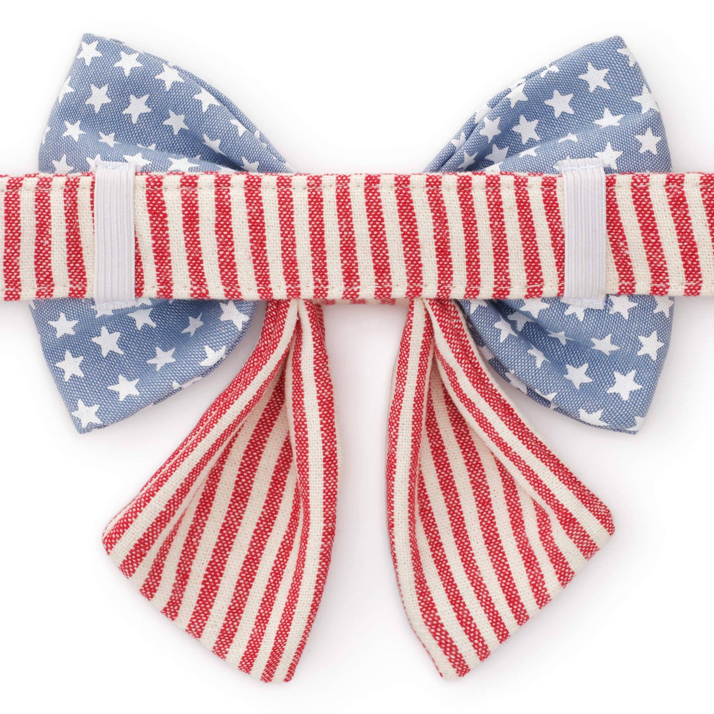 Stars and Stripes Summer Memorial Day Lady Dog Bow: Large