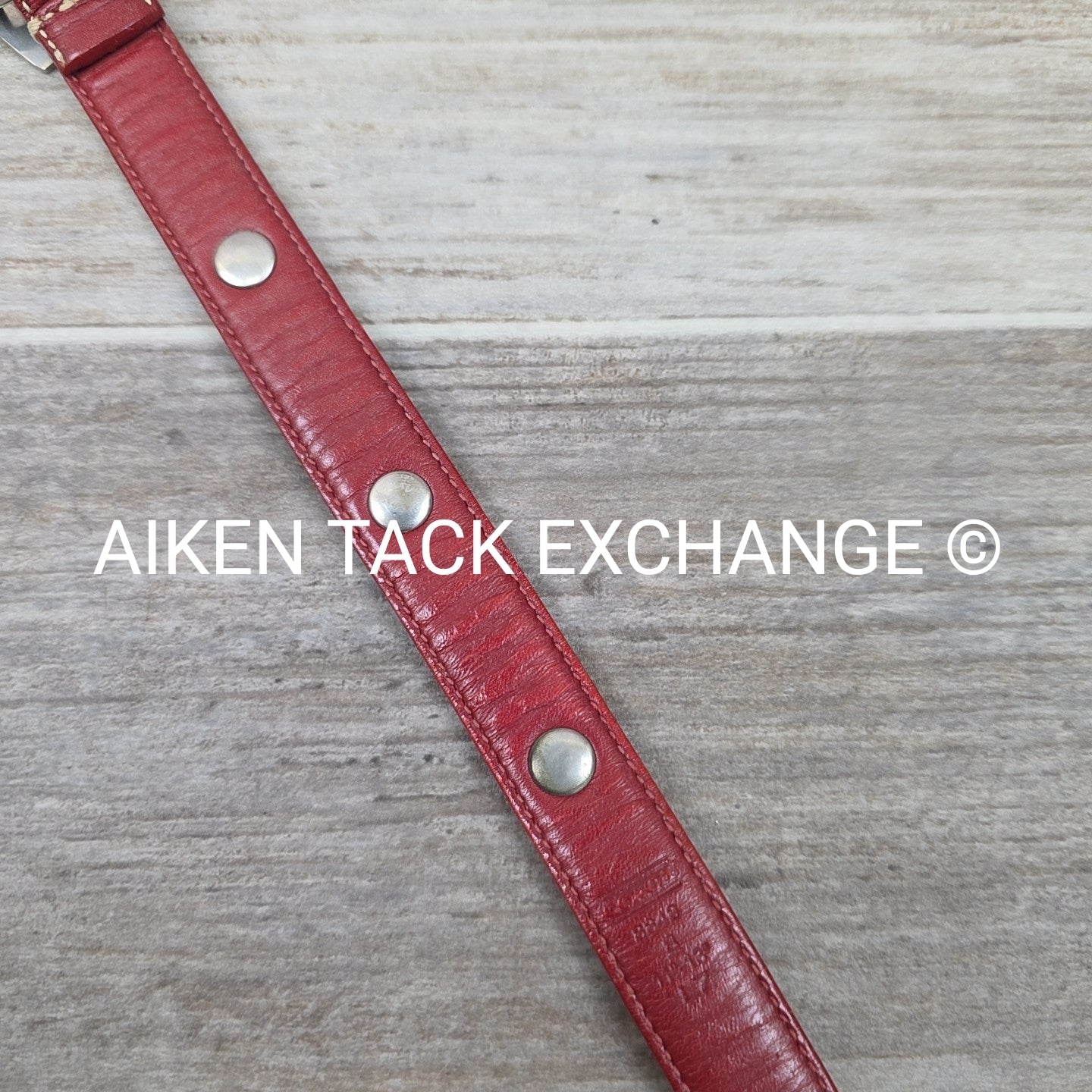 Coach Leather Red Grommet Dog Collar, Size Small