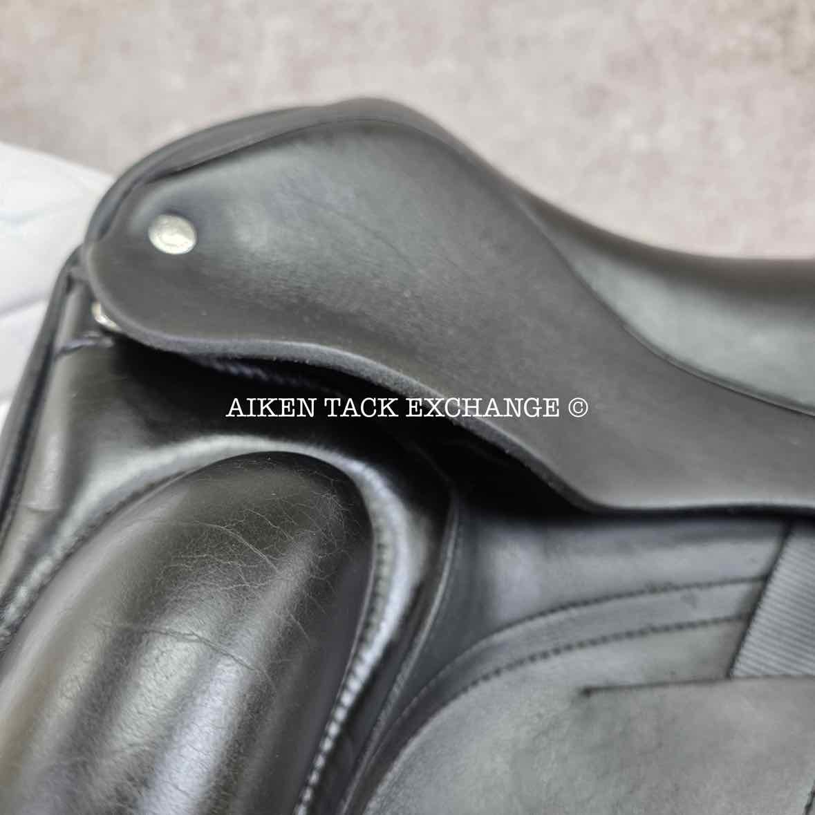 2017 Custom Saddlery Wolfgang Omni Monoflap Dressage Saddle, 17.5" Seat, Adjustable Tree, Wool Flocked Panels