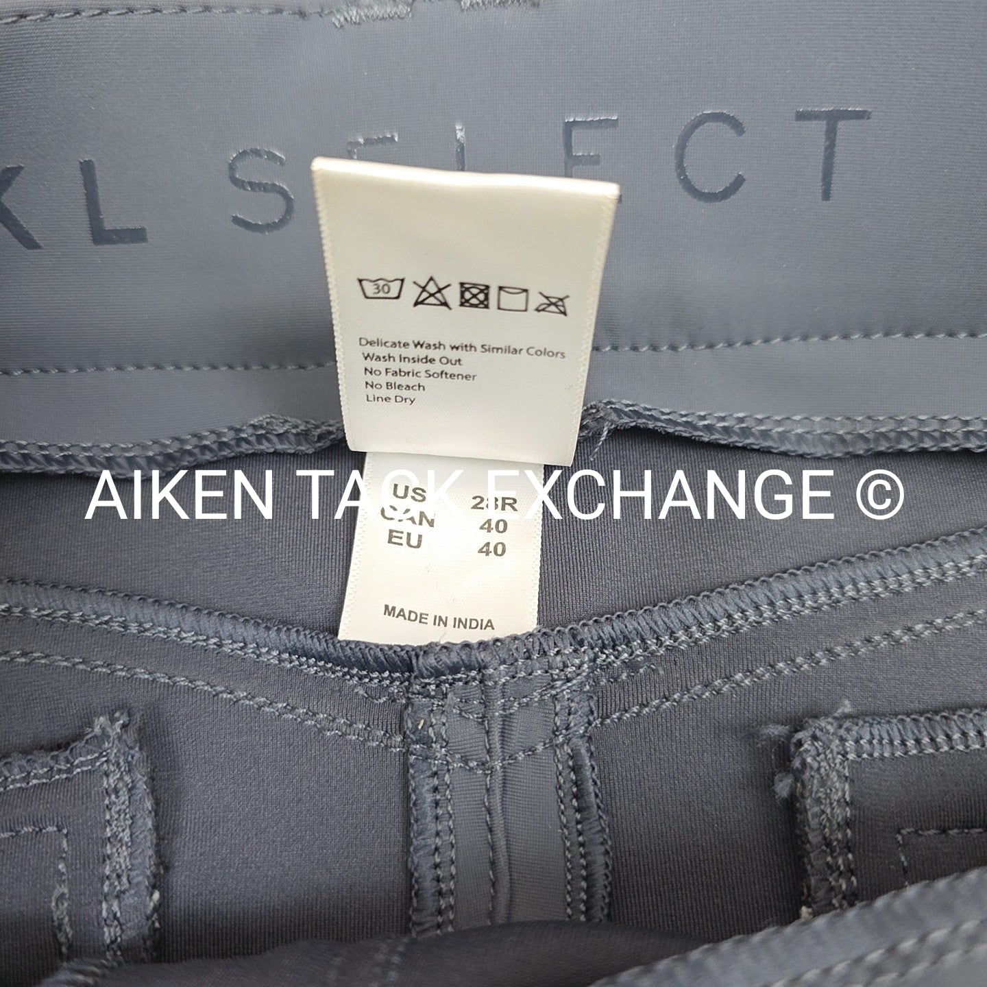 KL Select Gabrielle Full Seat Breeches, Slate/Espresso, Women's Size 28R