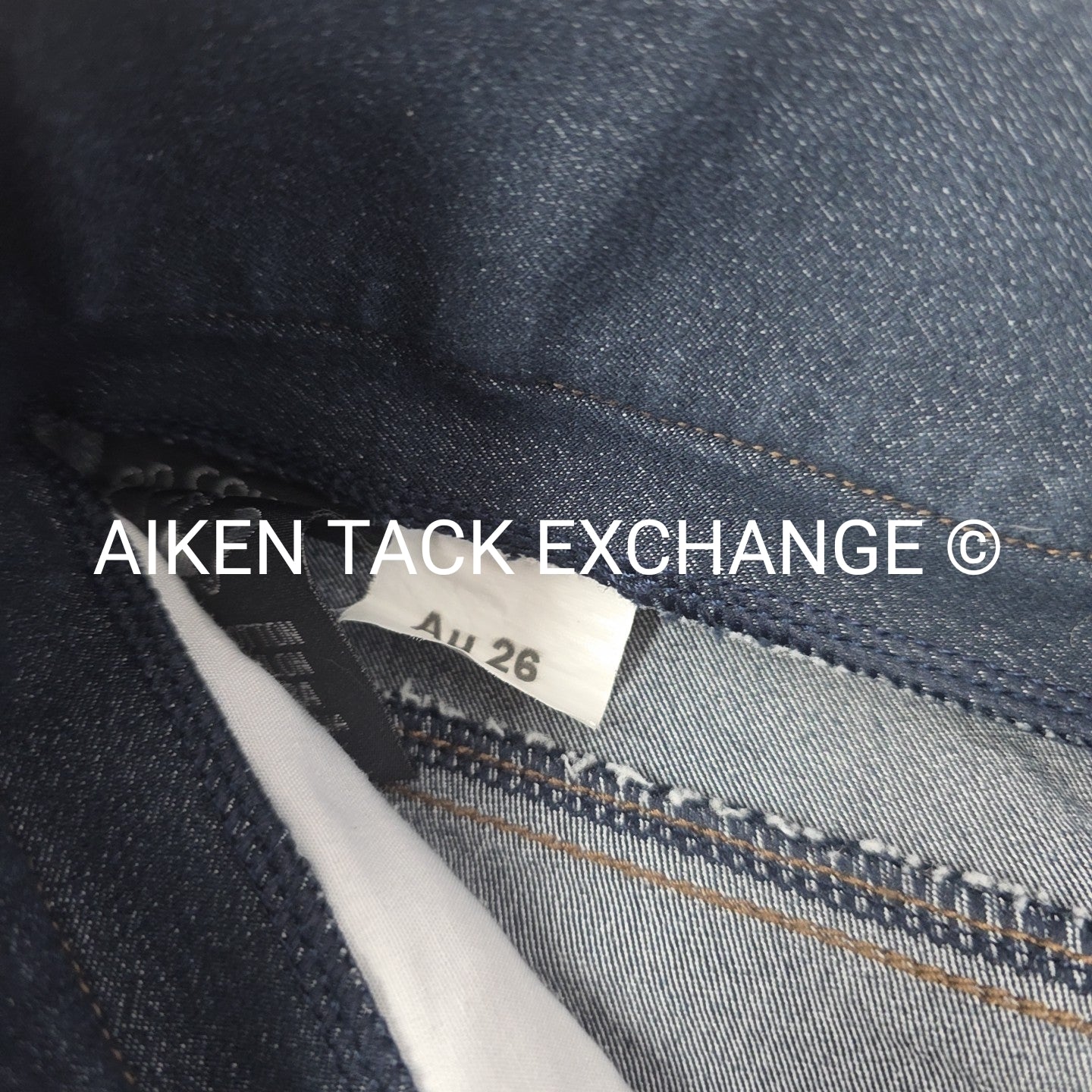 On Course Denim Knee Patch Breeches, Size 26