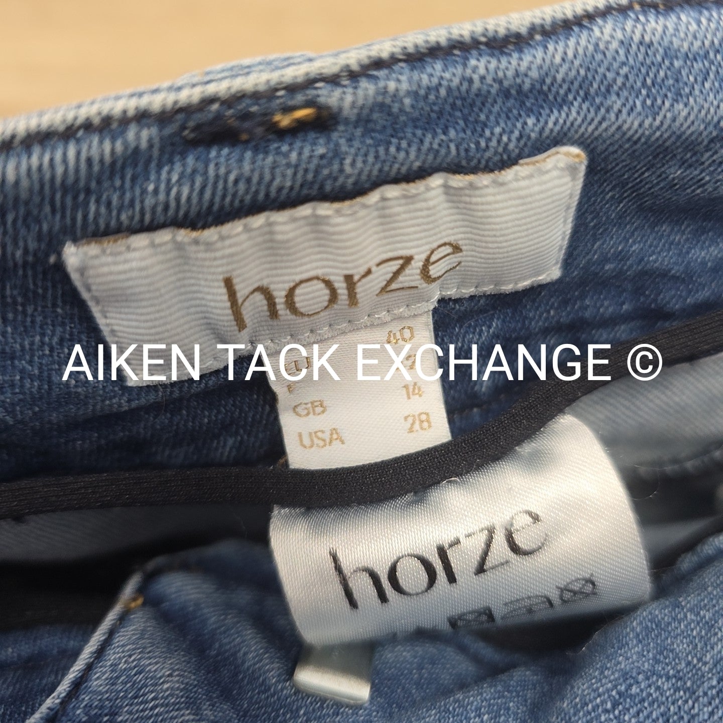 Horze Silicone Grip Full Seat Denim Breeches, Women's 28