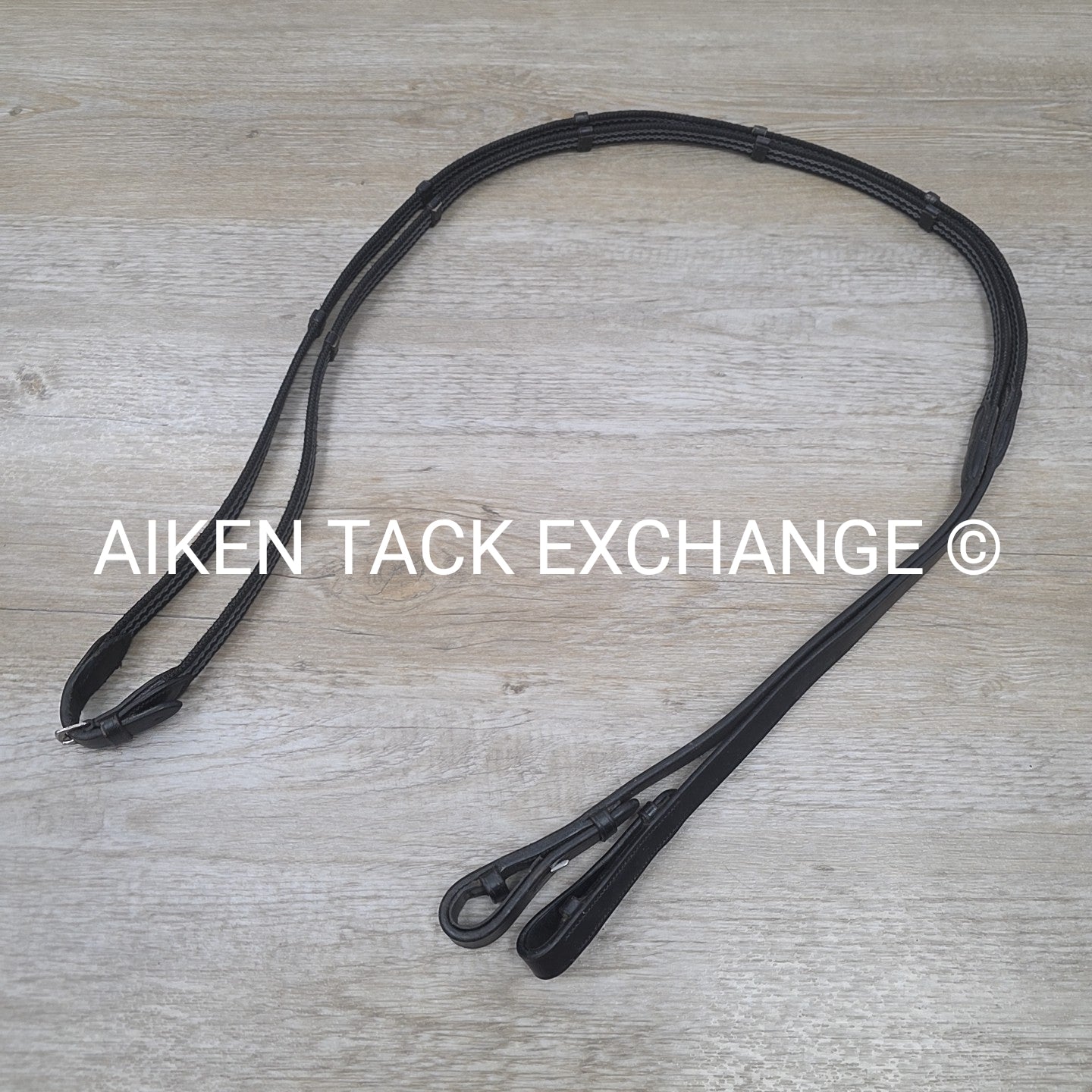 Rubberized Grip Reins, Black, Size Full