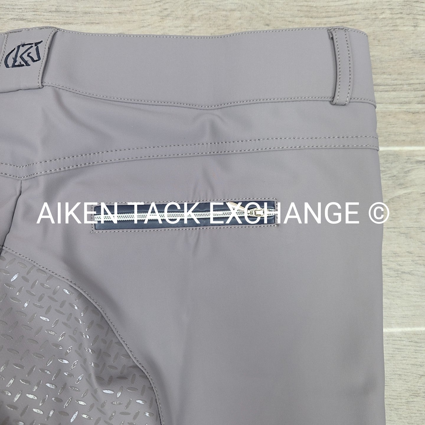 KL Select Gabrielle Full Seat Breeches, Grey/Navy, Women's Size 34R