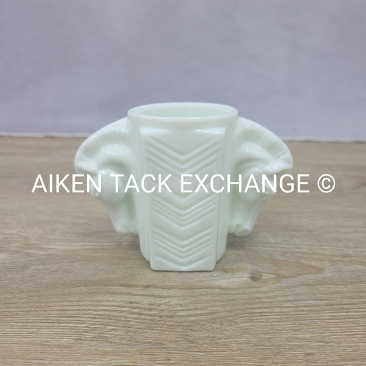 Macbeth Evans Double Horse Head Milk Glass Vase, Vintage