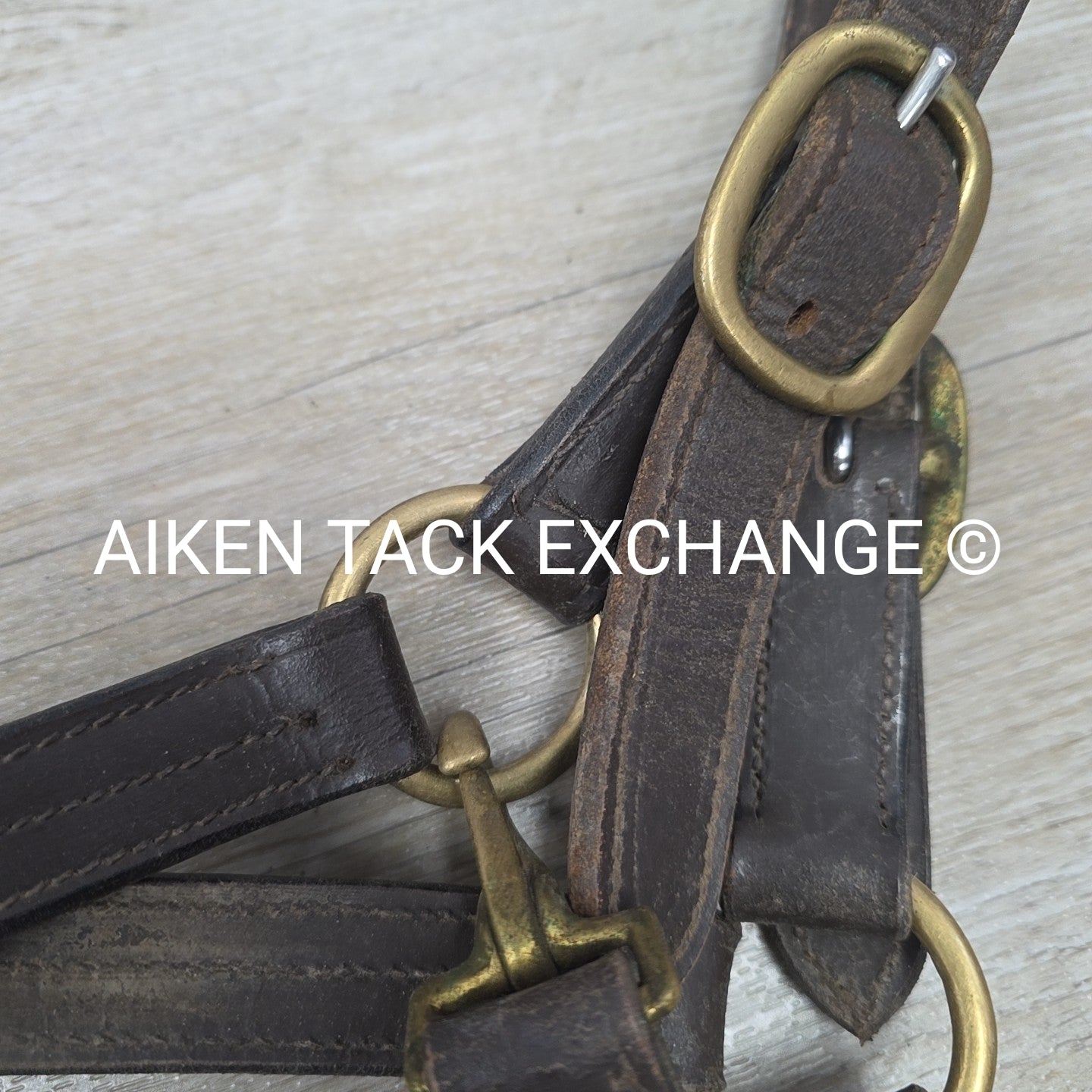 BARGAIN BUNDLE: 2 Leather Halters, Brown, Size Full