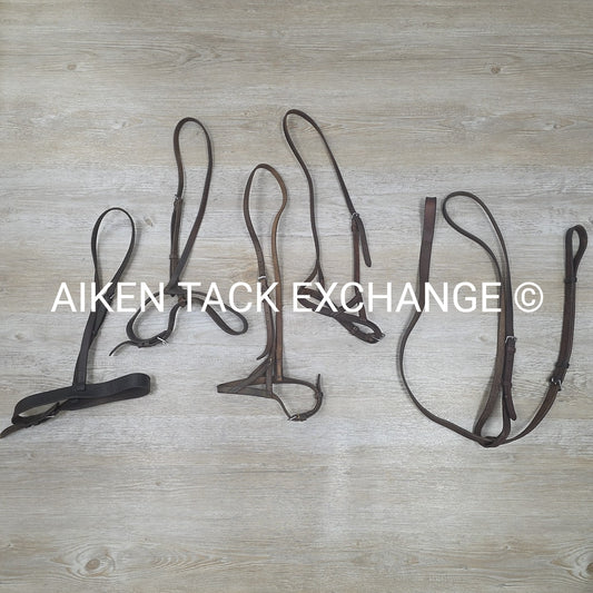 BARGAIN BUNDLE: 2 Flat Nosebands, 2 Drop Nosebands, & 1 Standing Martingale