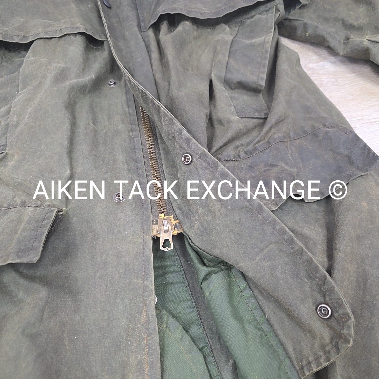 Country Leisure Wear Waxed Trench Coat, Size Large