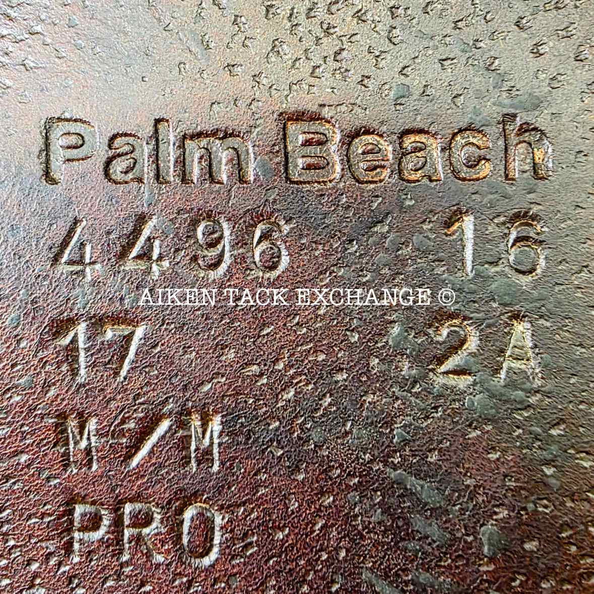 2016 Voltaire Palm Beach Close Contact Jump Saddle, 17" Seat, 2A Flap, Medium Wide Tree, PRO Panels
