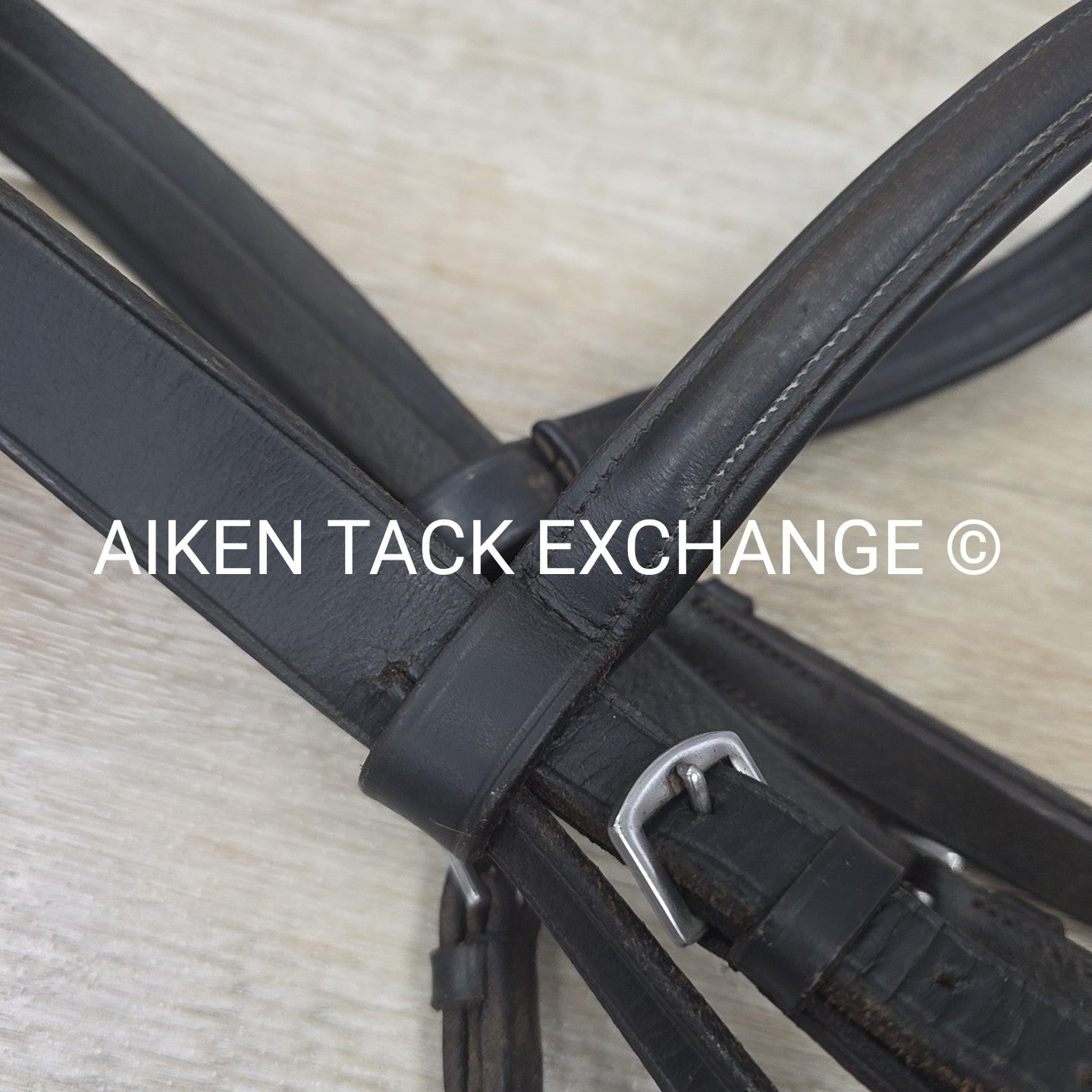 Plain Raised Bridle, Missing Flash Strap, No Reins, Oversize