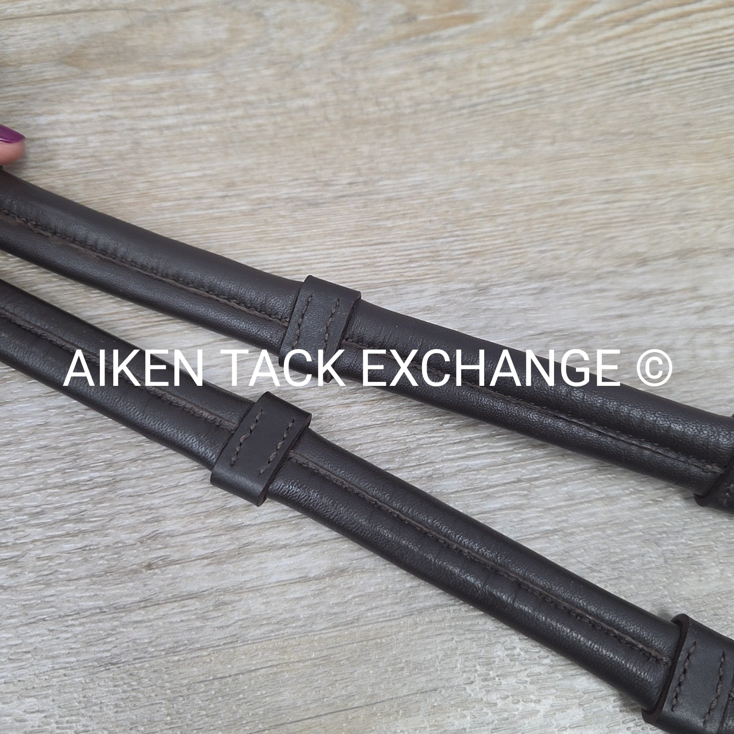 Cushion Grip Reins with Hand Stops, Brown, 56"