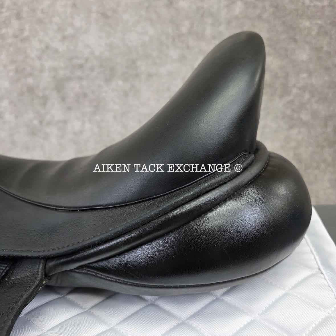 2012 Custom Saddlery Icon Flight Monoflap Dressage Saddle, 17.5" Seat, Adjustable Tree, Wool Flocked Panels