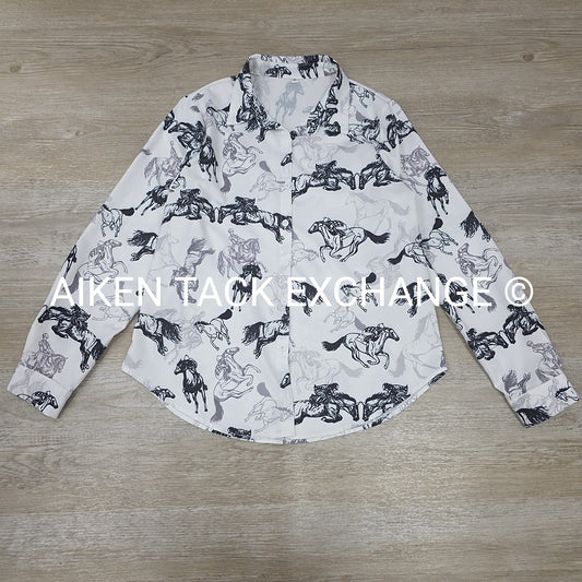 Horse Print Blouse, Women's Medium