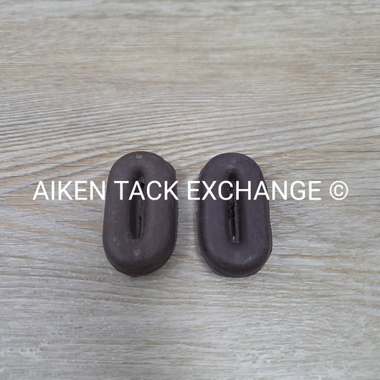 Set of 2 Brown Rubber Martingale Ring Stops, Brand New