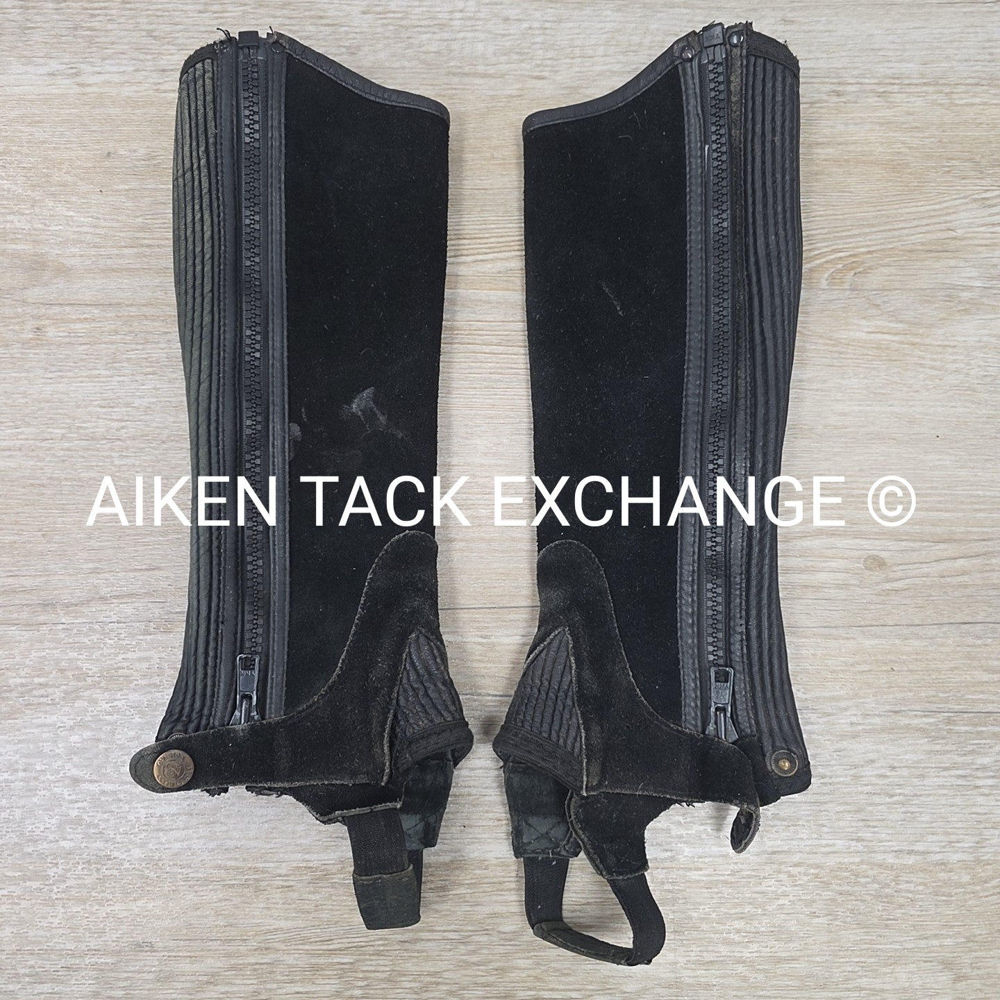 Ovation Suede Half Chaps, Black, Size 8 - 10 Tall