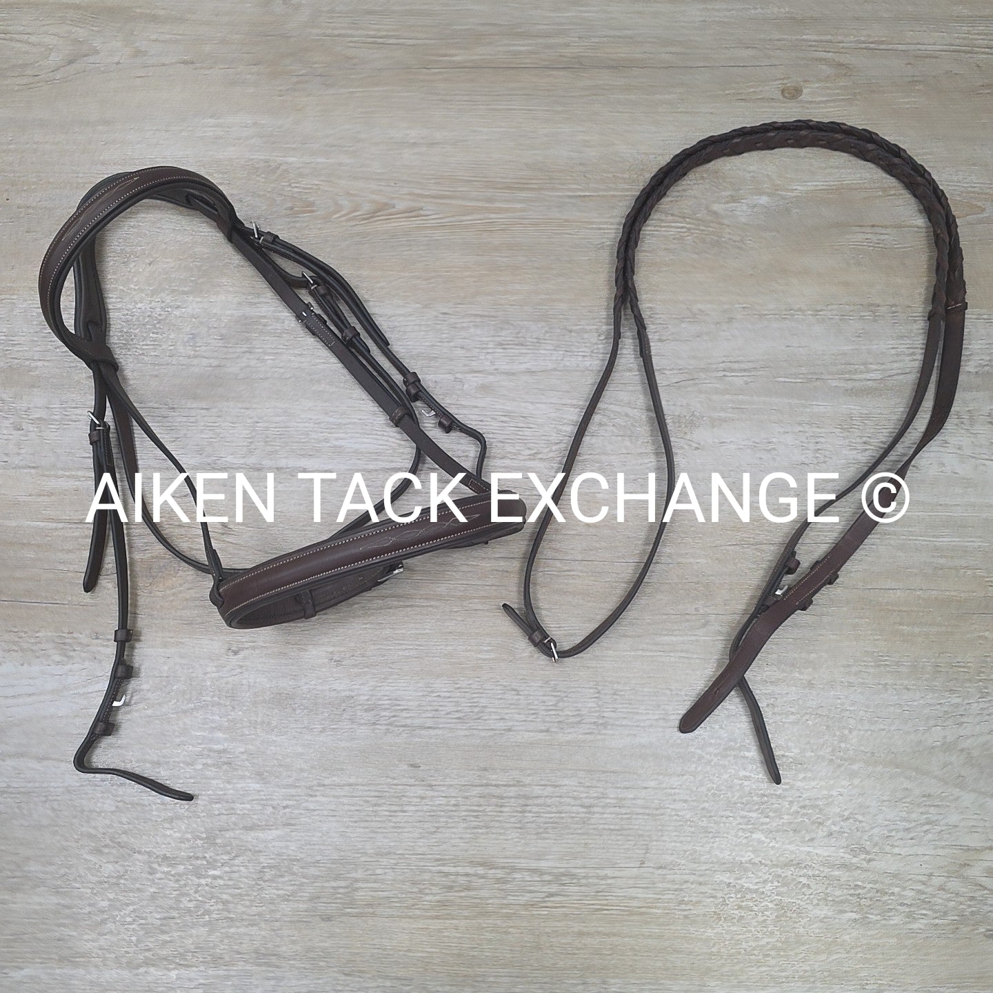KL Select Red Barn Fancy Stitched Bridle with Laced Reins, Brown, Size Full