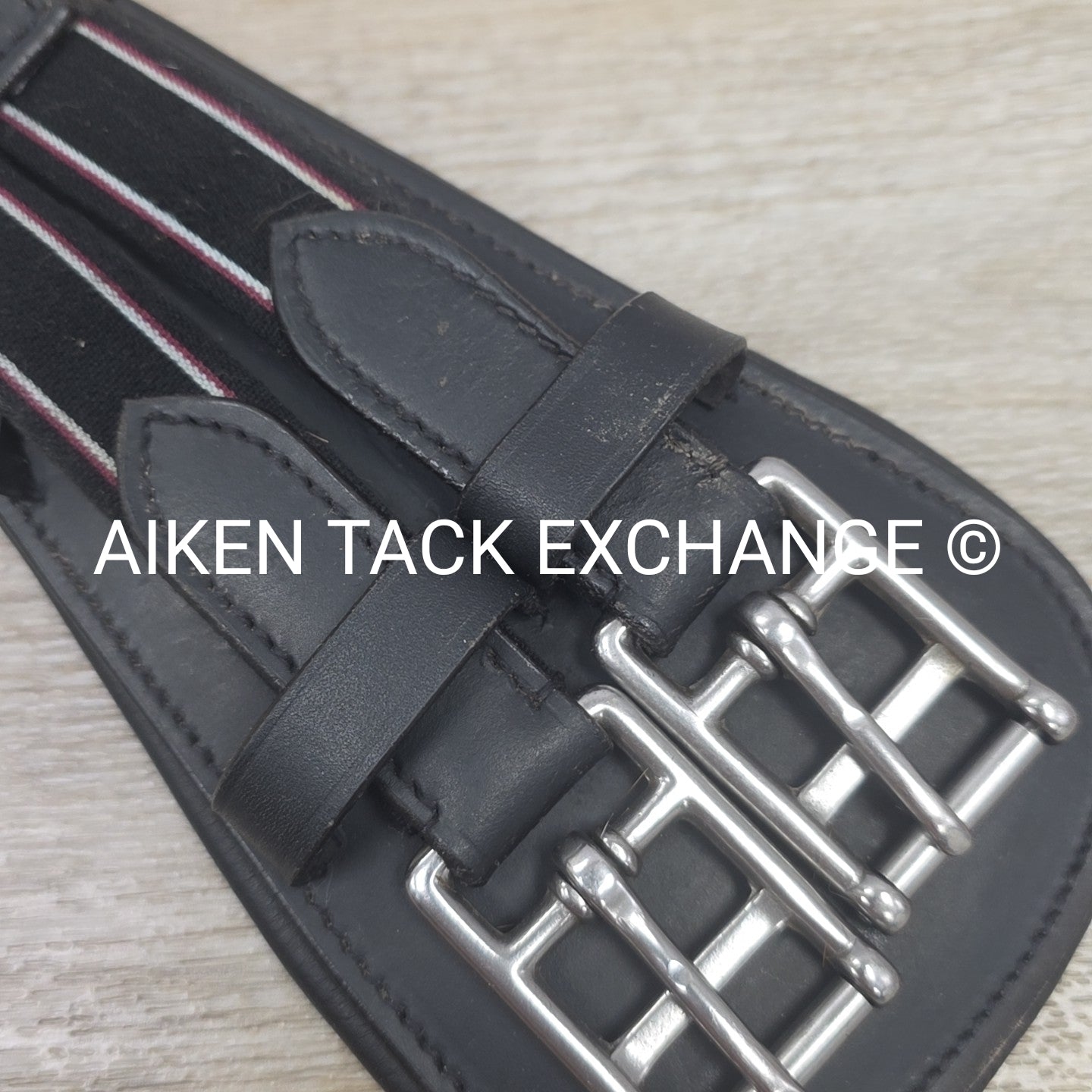 Contour Double End Elastic Dressage Girth, Black, 22"