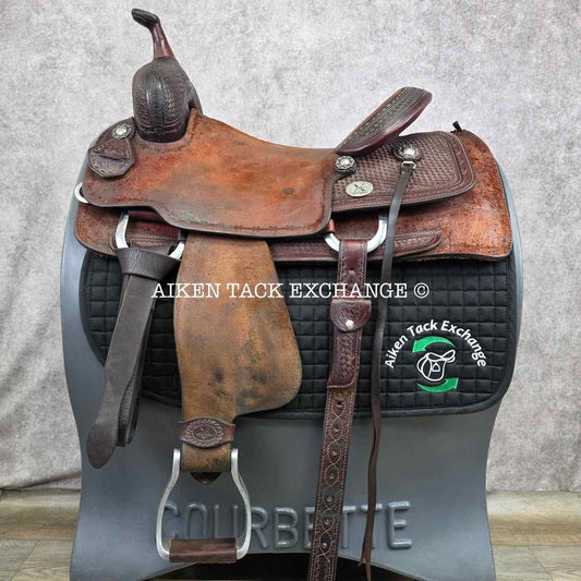 2011 Reinsman X-Series 4874-2-DG Working Cow Horse Cutter Western Saddle, 16" Seat, Regular Tree - Semi QH Bars