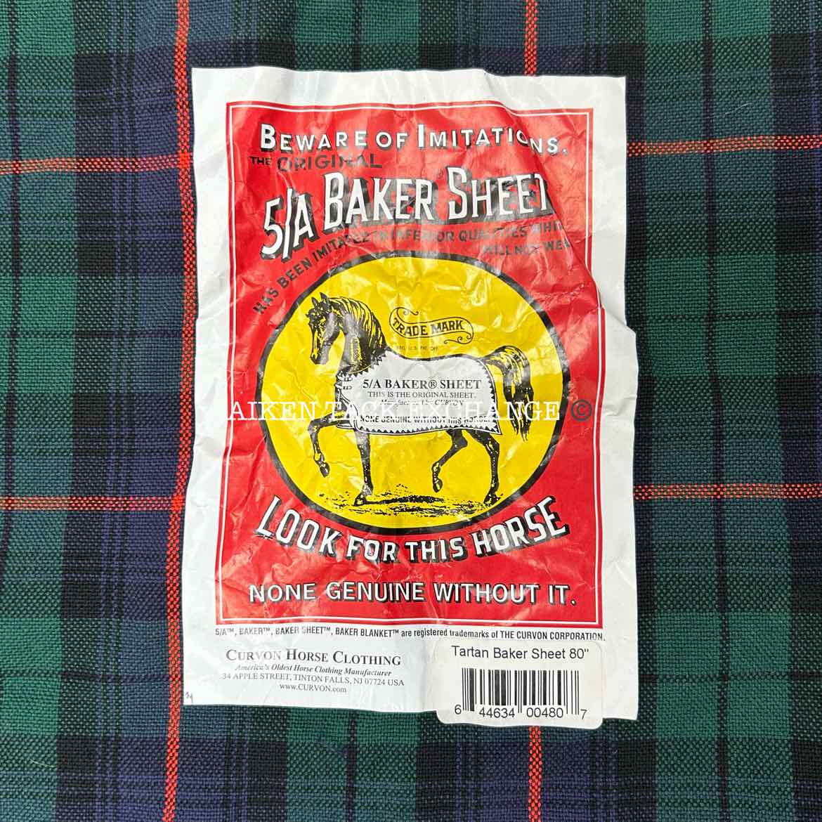 5/A Baker Original Stable Sheet, Brand New, Tartan Plaid, 80"