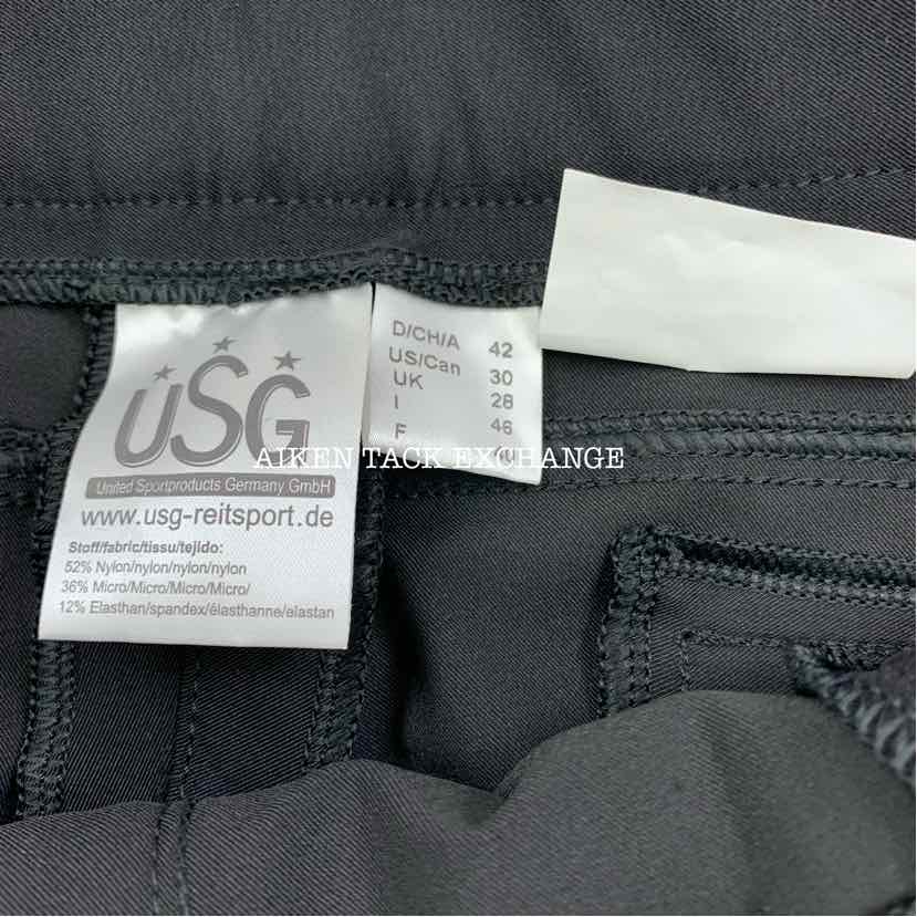 KL Select USG "Ava" Silicone Full Seat Breeches, Size 30
