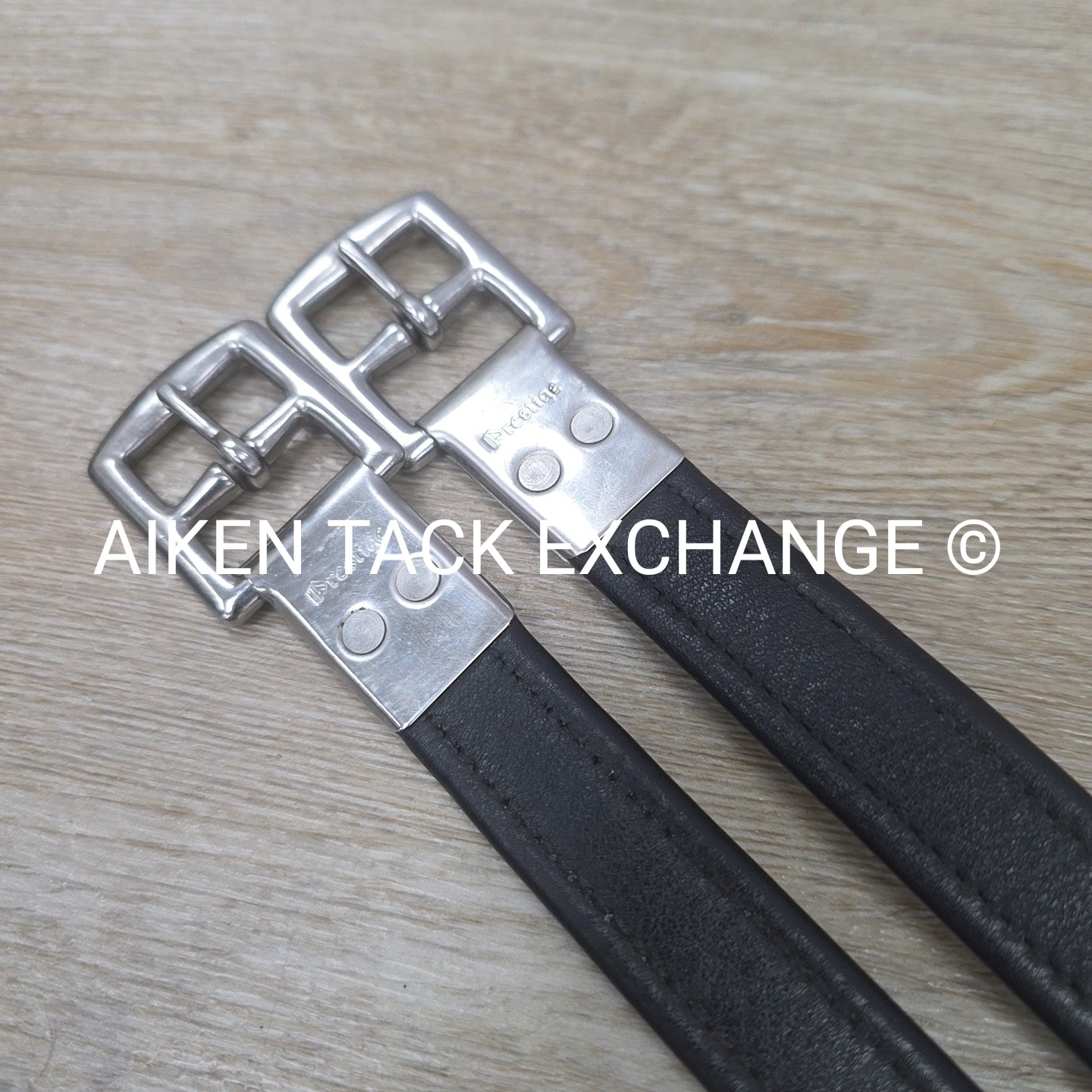 Prestige Nylon Lined Stirrup Leathers, Black, 160cm  / 63"