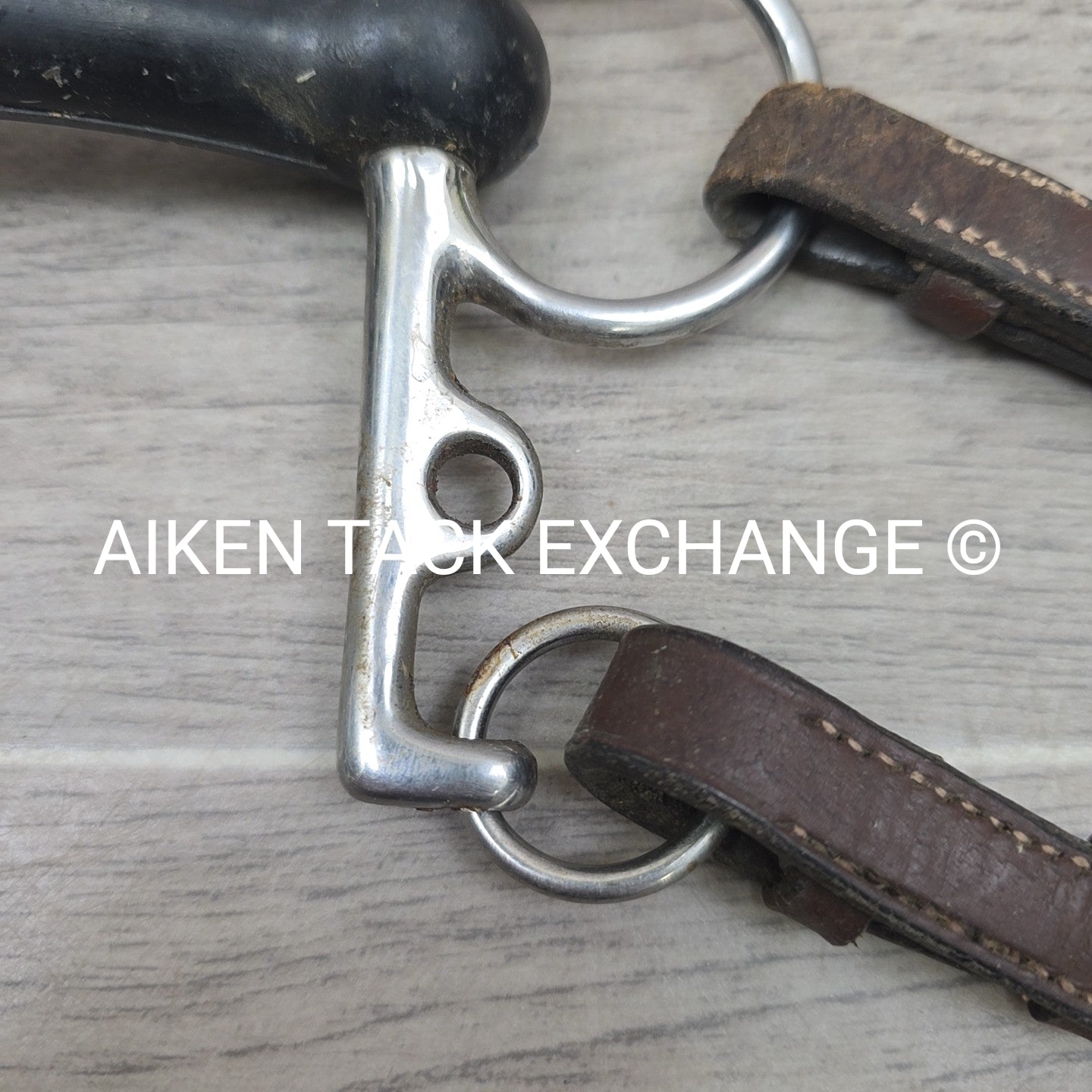 Hard Rubber Mullen Mouth Pelham Bit with Bit Converters 4.75"