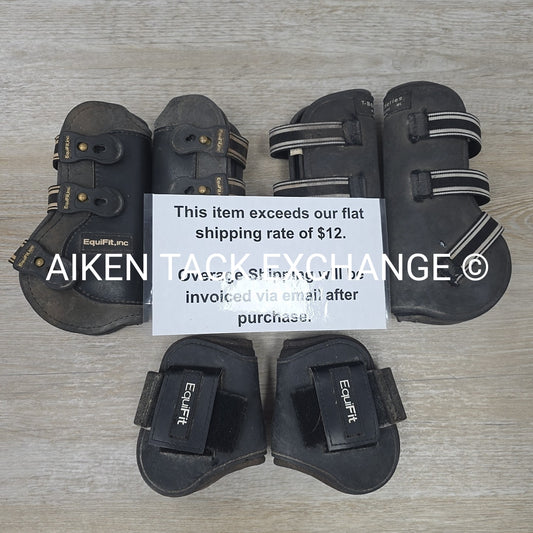 BARGAIN BUNDLE: EquiFit Open Front Boots, 2 Pair, & Hind Fetlock Boots, 1 Pair,