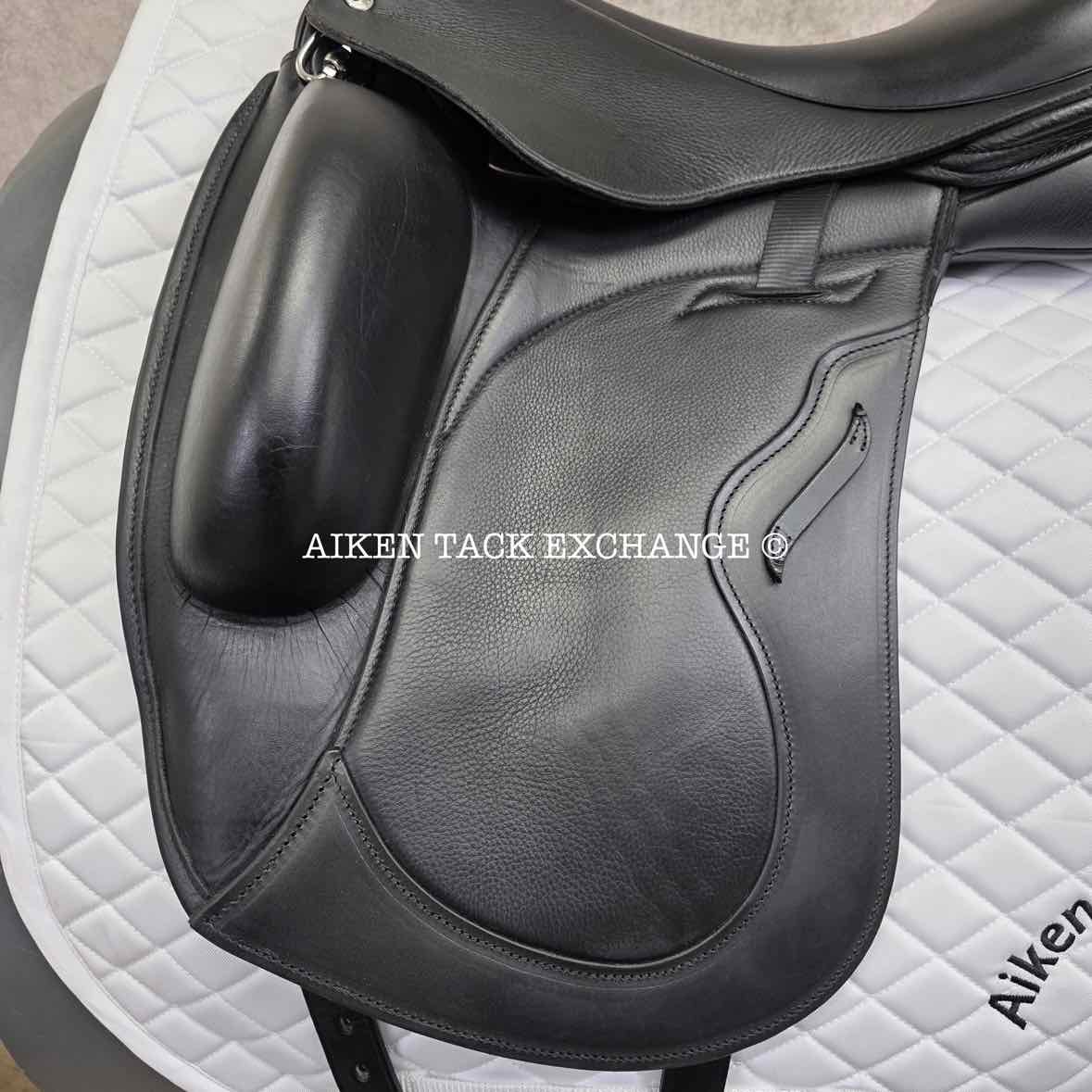 2023 Envy by Custom Saddlery Aurora Monoflap Dressage Saddle, 17.5" Seat - Short Flap, Adjustable Tree, Wool Flocked Panels