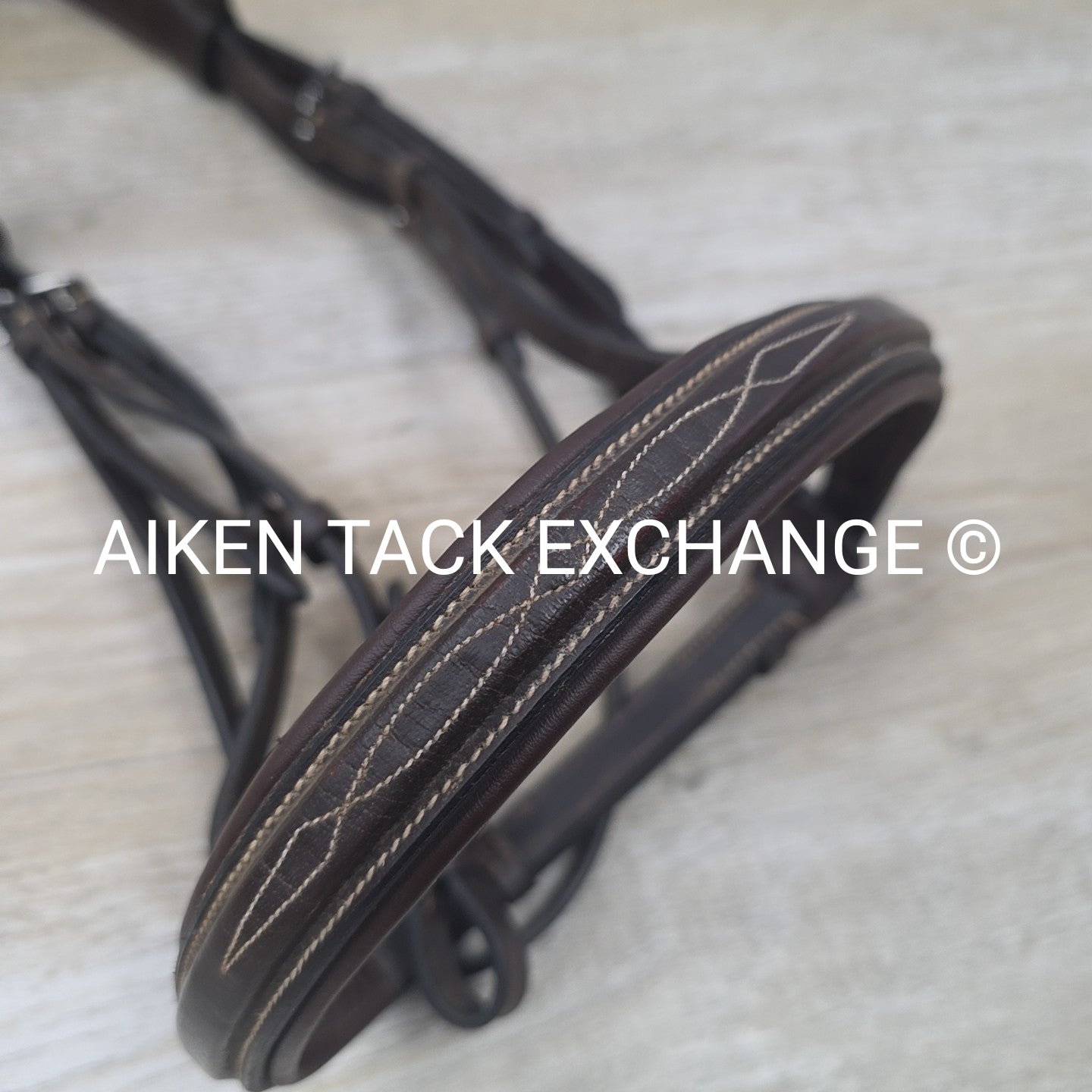 Monocrown Fancy Stitched Bridle, No Reins, Brown, Size Full