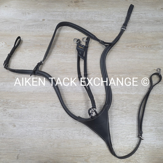 Lumiere "Anka" Breastplate with Running Martingale Attachment, Black, Size Full