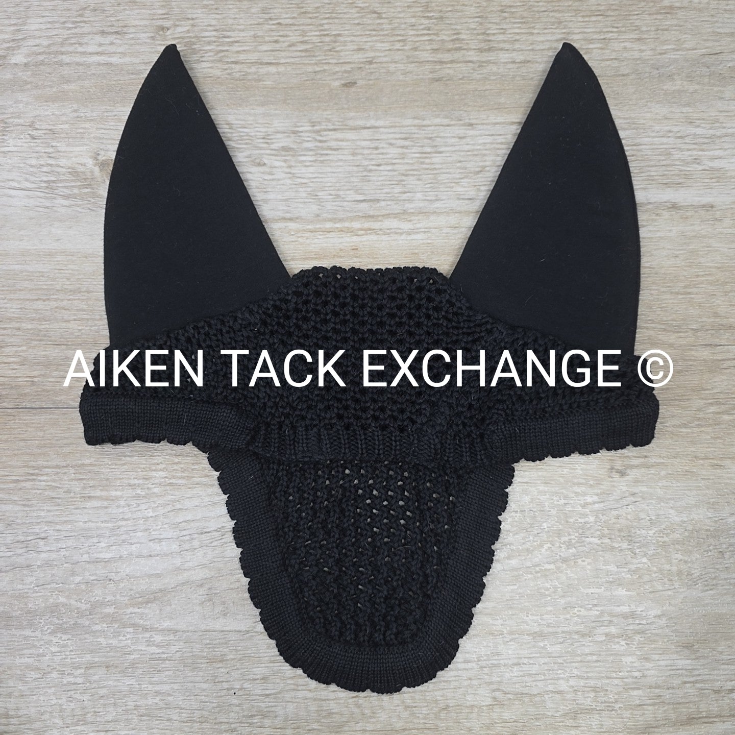 Equiline Soundless Ear Bonnet, Black, Size Full