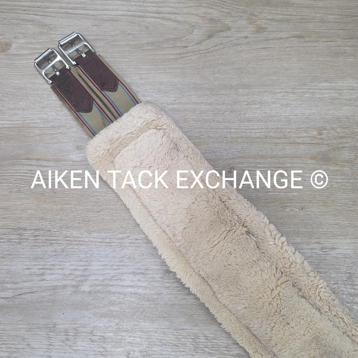 Stubben Removable Fleece Girth with Double End Elastic, Brown, 56"