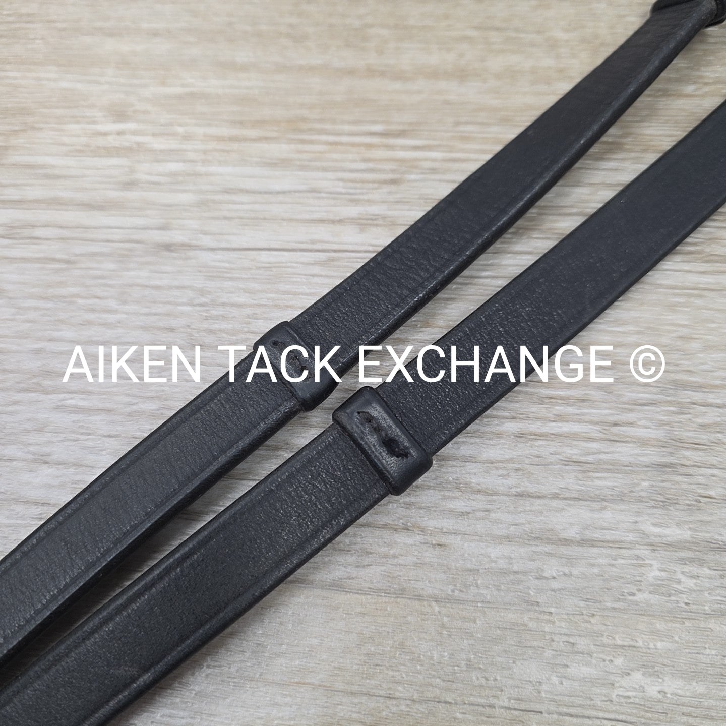 Leather Reins with Hand Stops, Black, Size Full
