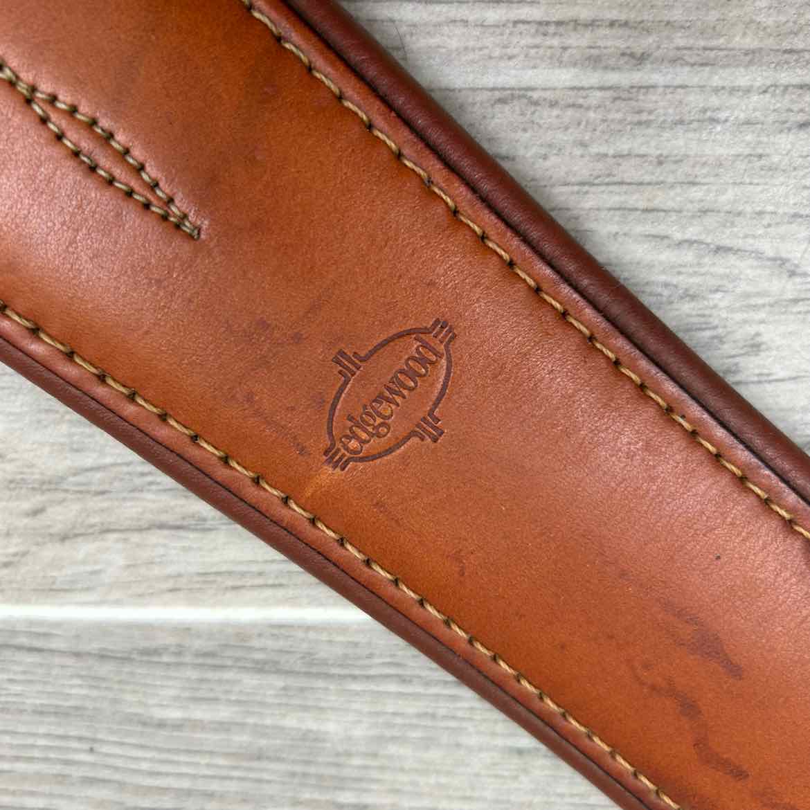 Edgewood Fancy Stitched Girth with Double End Elastic, Brown, 56"