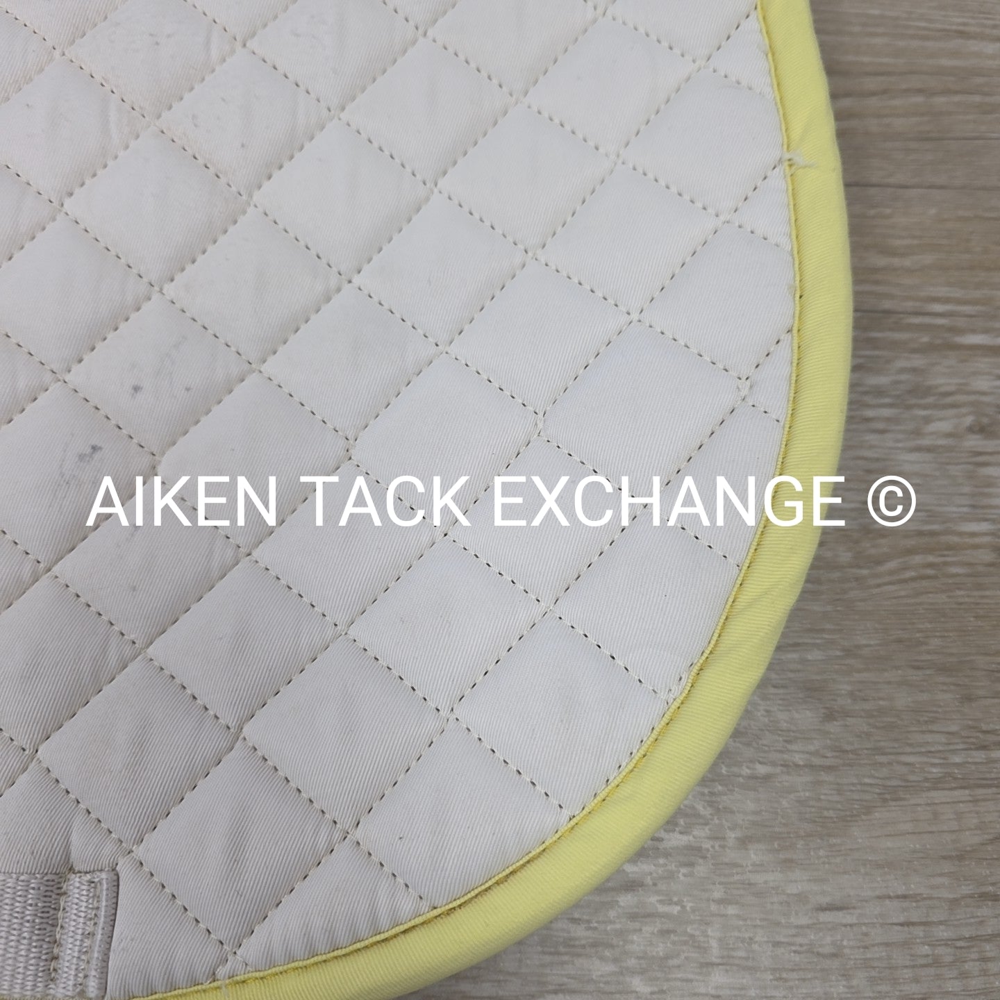 Dover Saddlery All Purpose Pony Saddle Pad, White with Yellow Trim